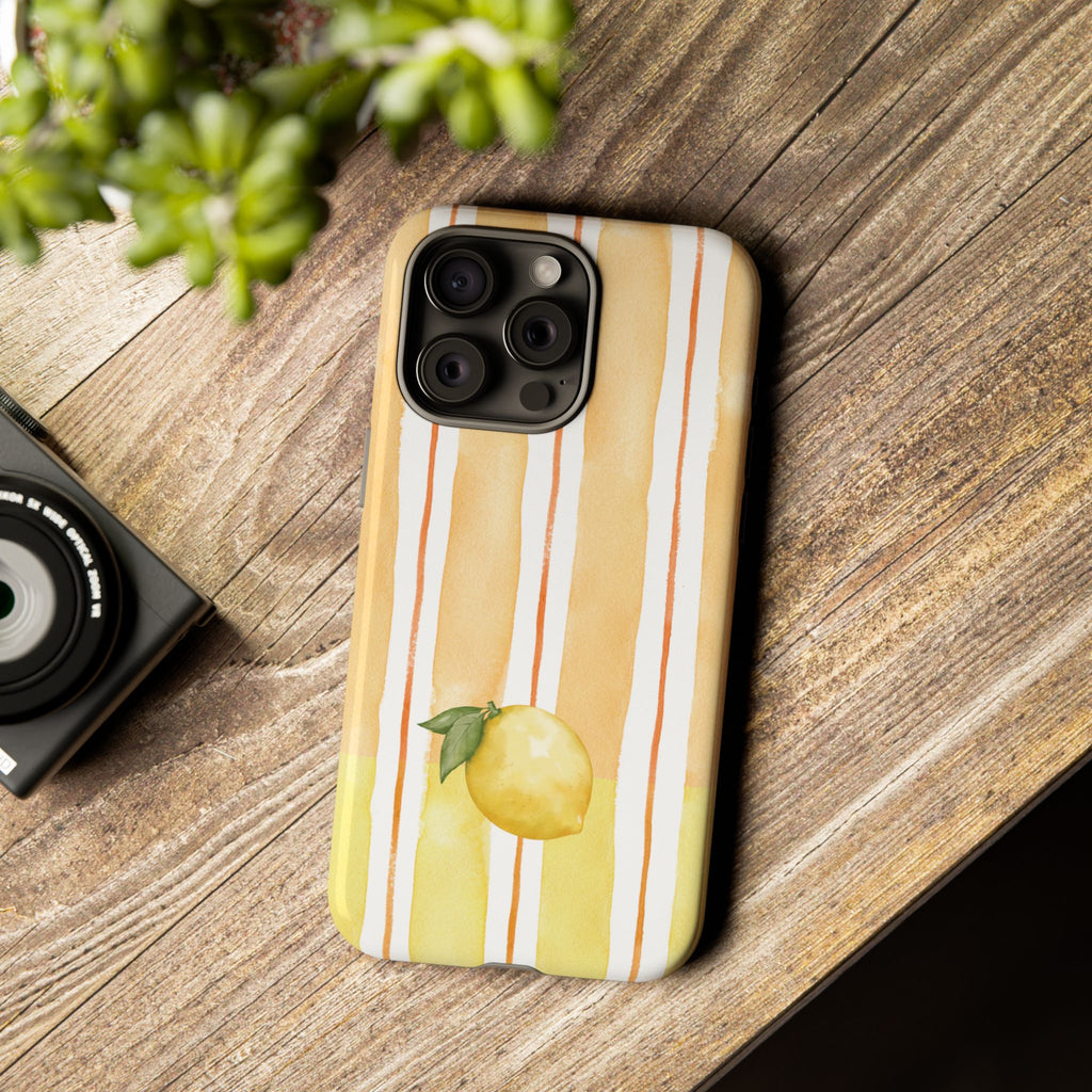 Lemon Orchard Stripes Phone Case