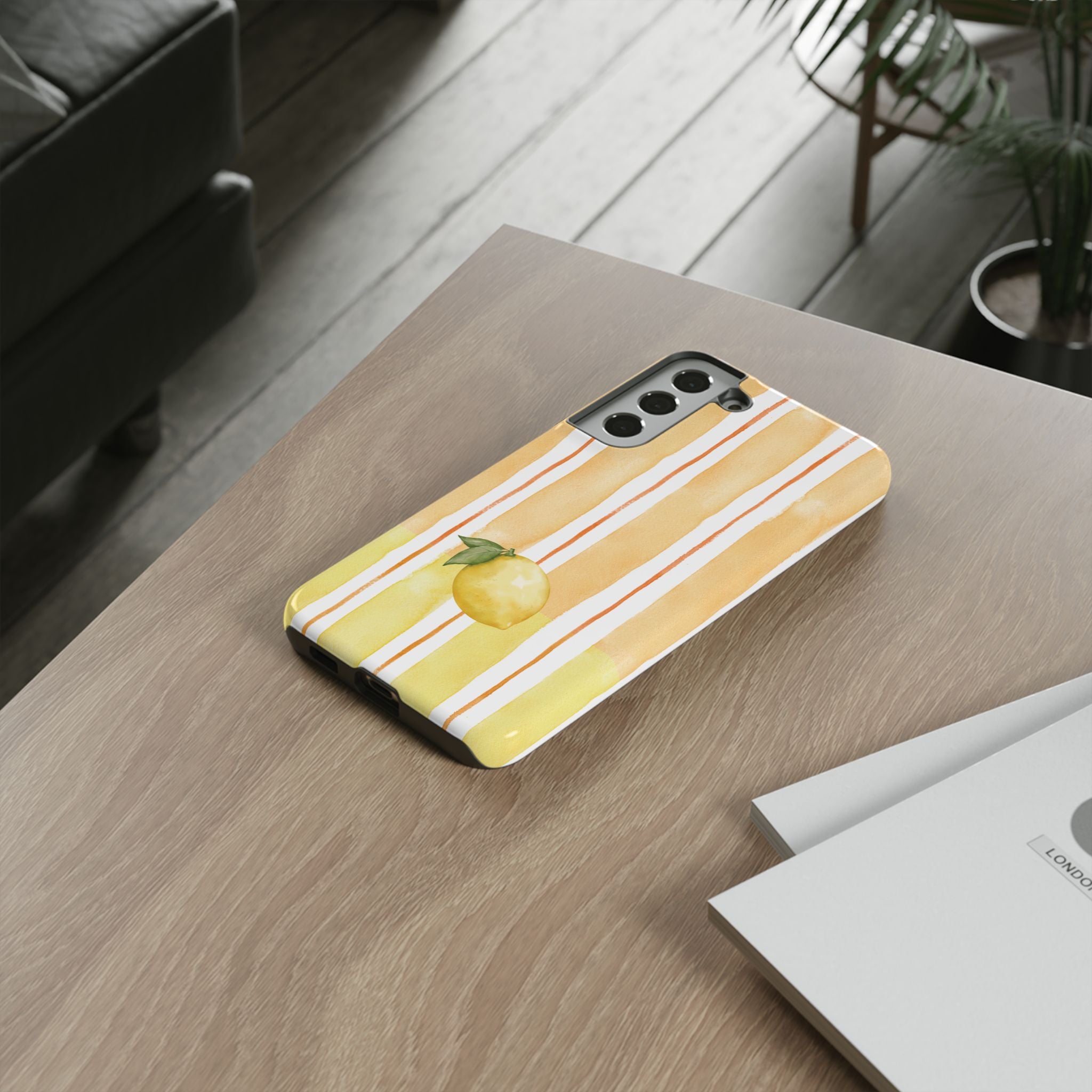 Lemon Orchard Stripes Phone Case