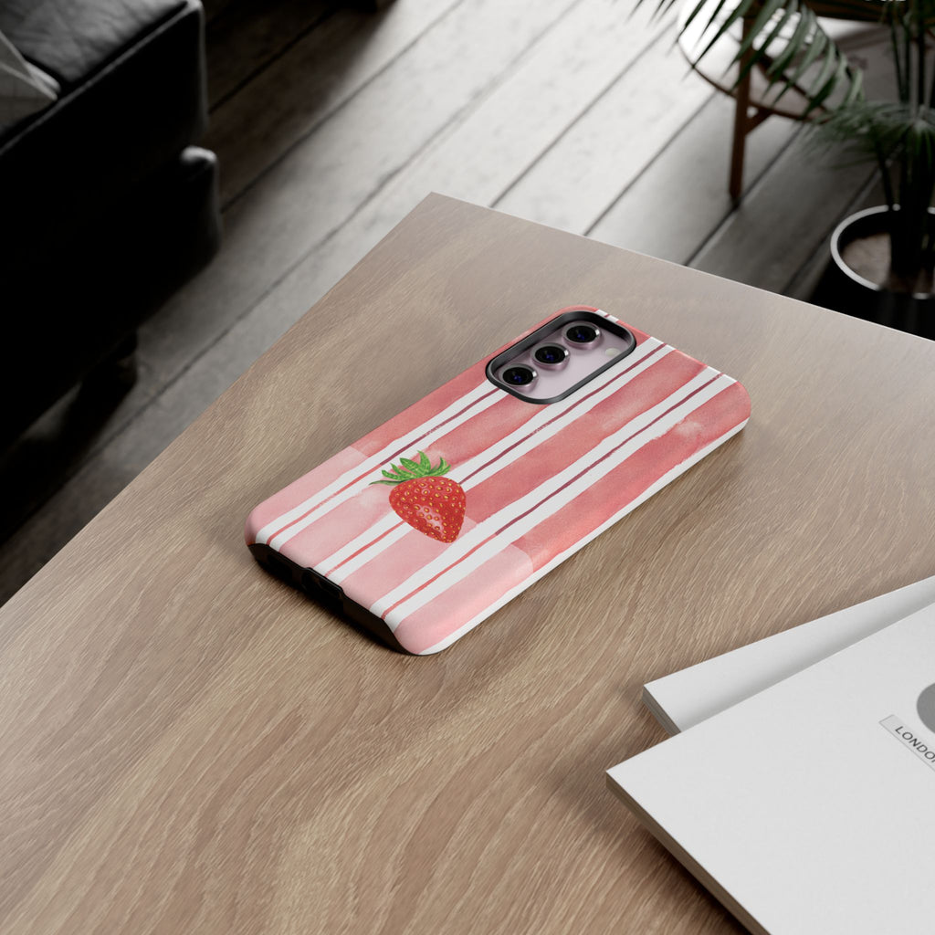 Strawberry Orchard Stripes Phone Case