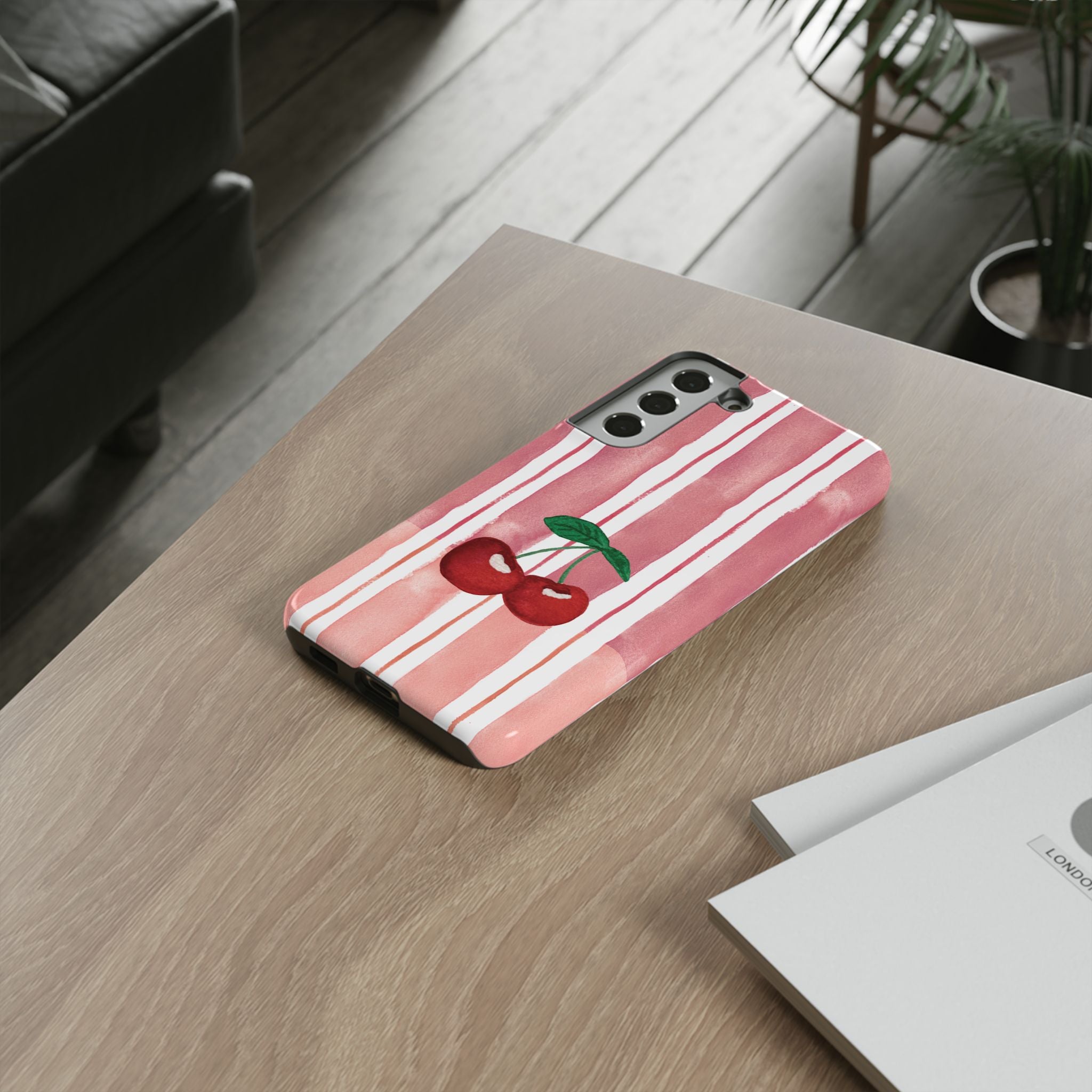 Cherry Orchard Stripes Phone Case