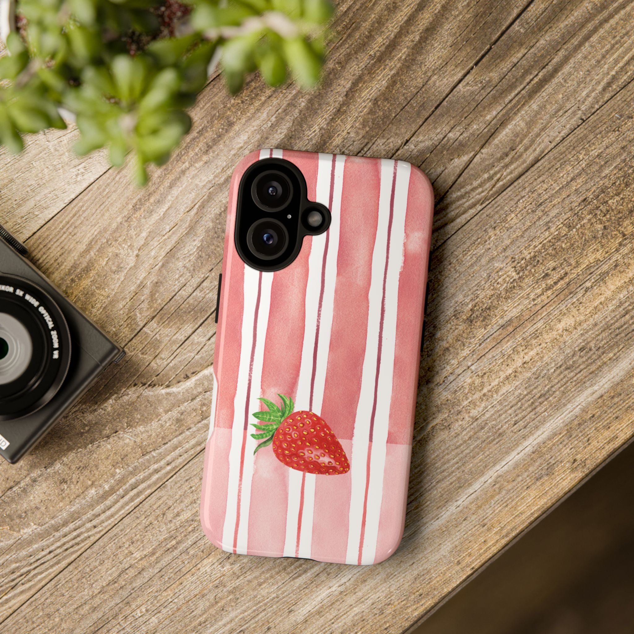 Strawberry Orchard Stripes Phone Case
