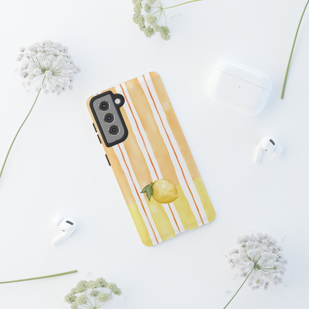 Lemon Orchard Stripes Phone Case