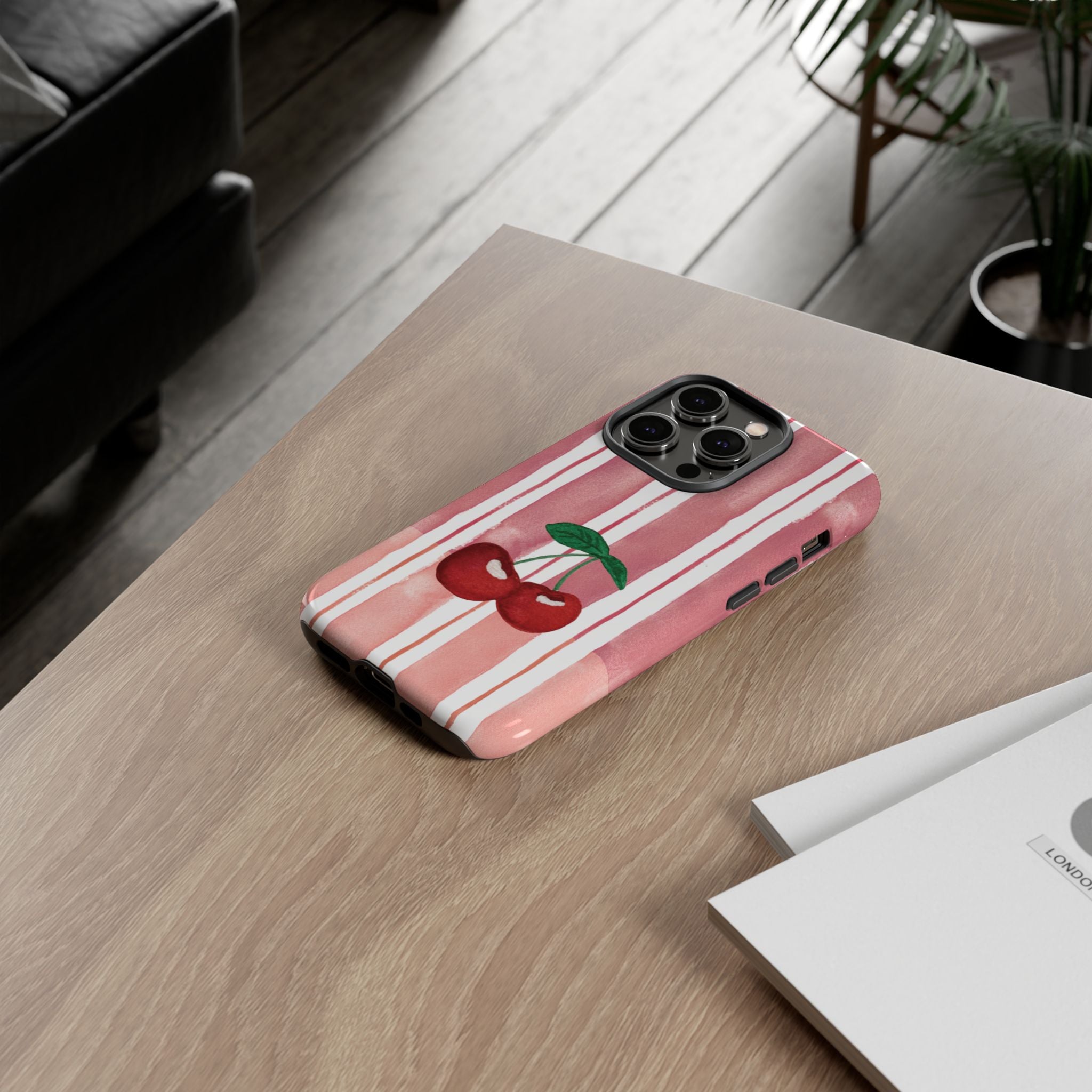 Cherry Orchard Stripes Phone Case