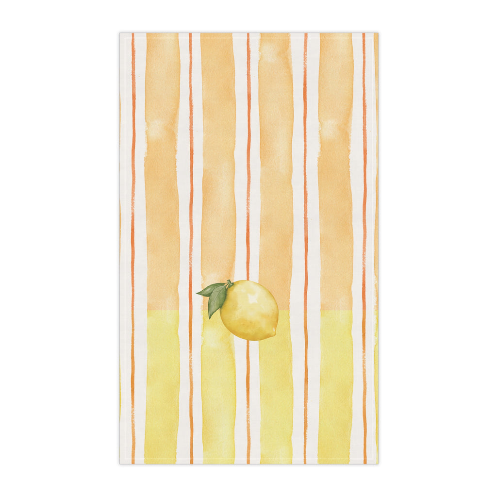 Lemon Orchard Striped Striped Tea Towel