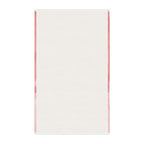 White towel with a red border on a white background