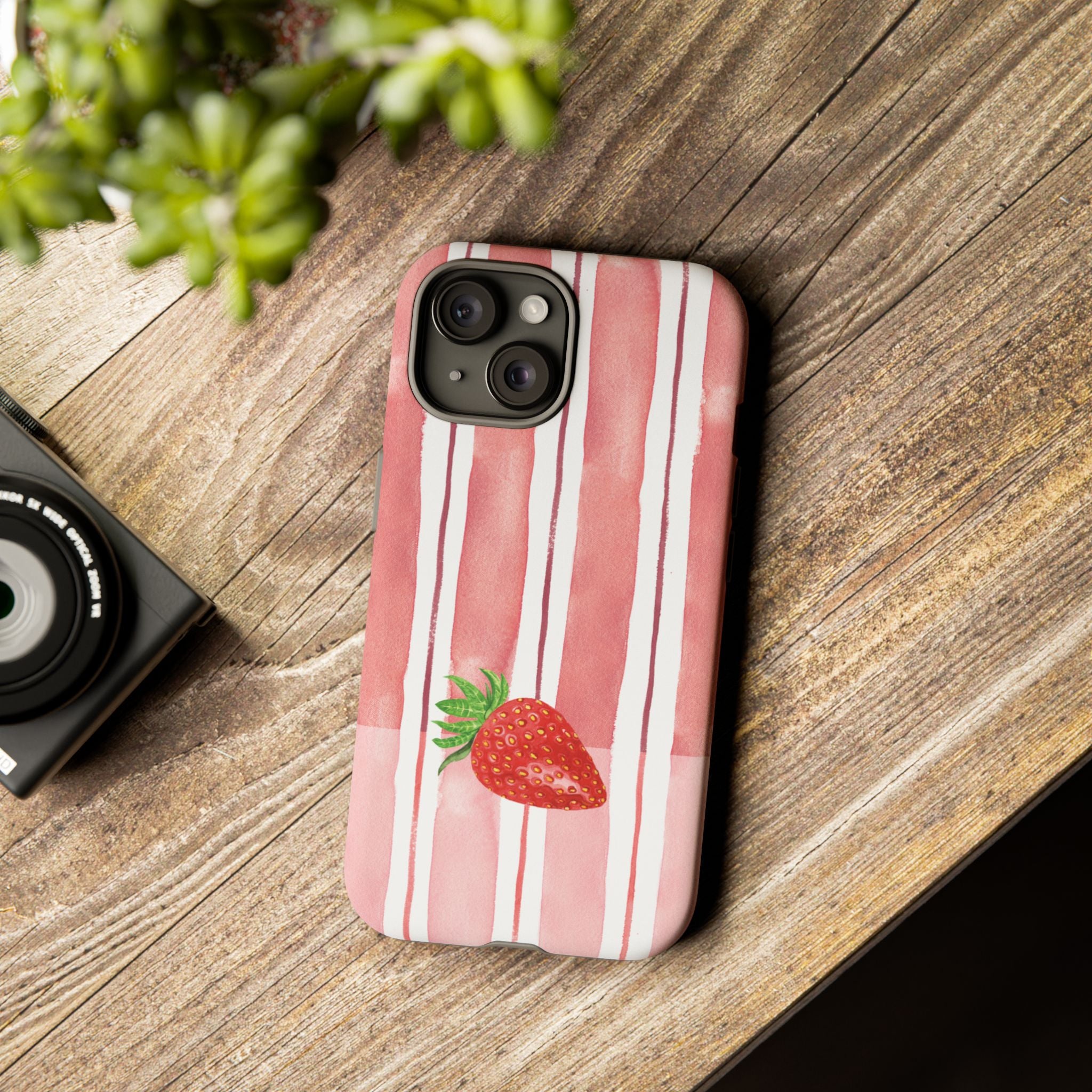 Strawberry Orchard Stripes Phone Case
