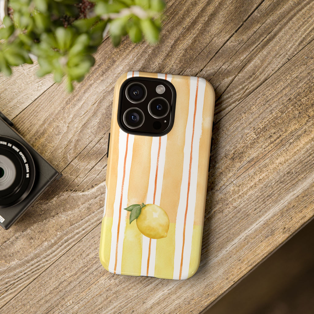 Lemon Orchard Stripes Phone Case