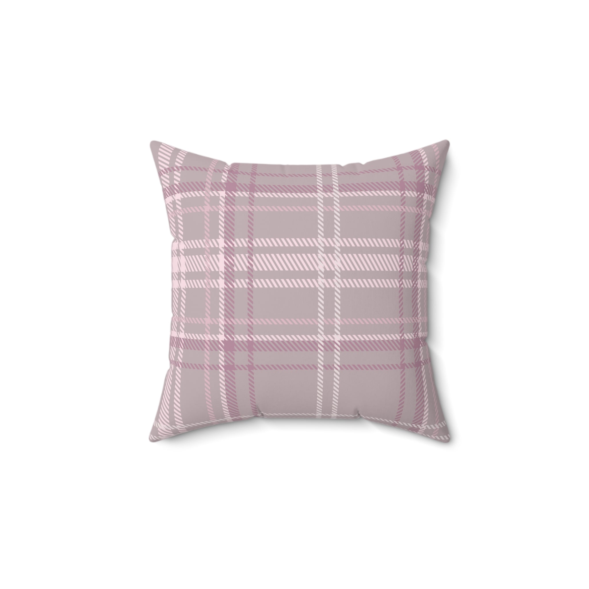 The Plaid Edit Mauve Faux Suede Pillow