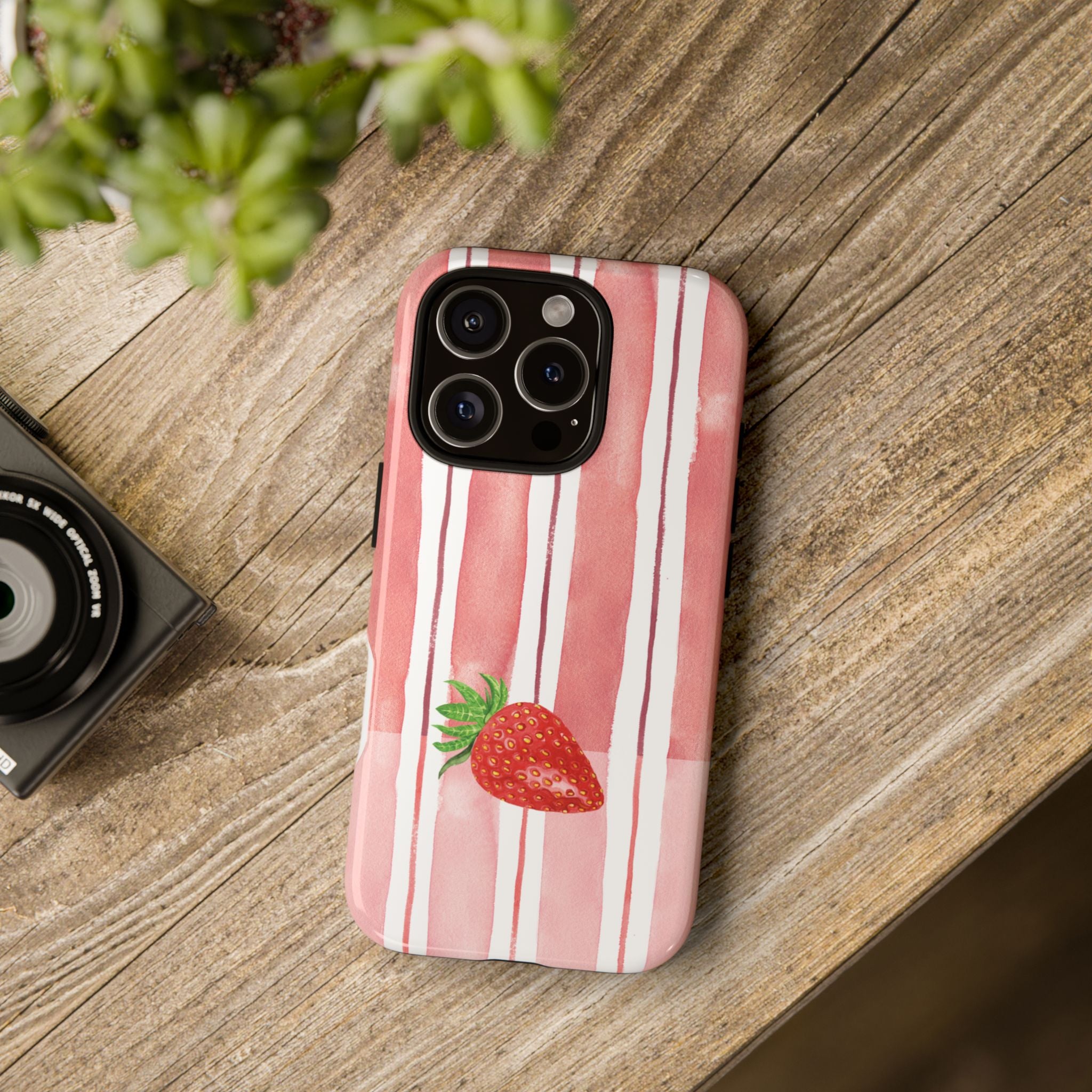 Strawberry Orchard Stripes Phone Case