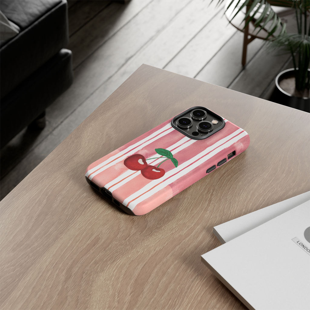 Cherry Orchard Stripes Phone Case