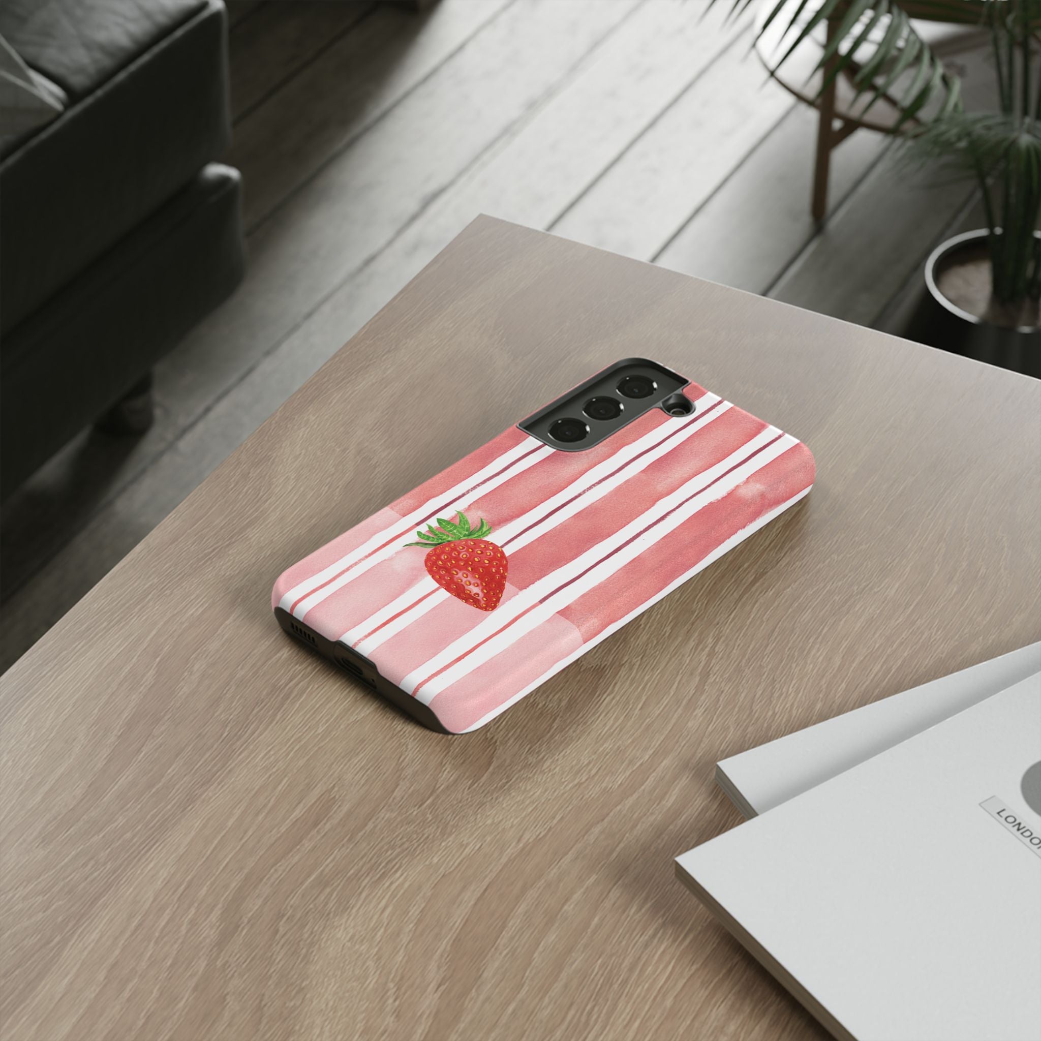 Strawberry Orchard Stripes Phone Case