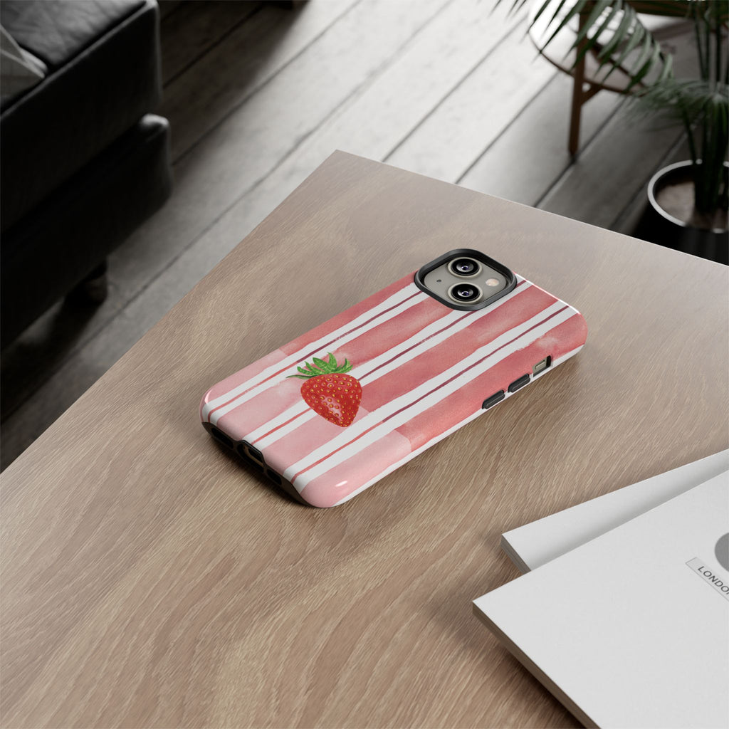 Strawberry Orchard Stripes Phone Case