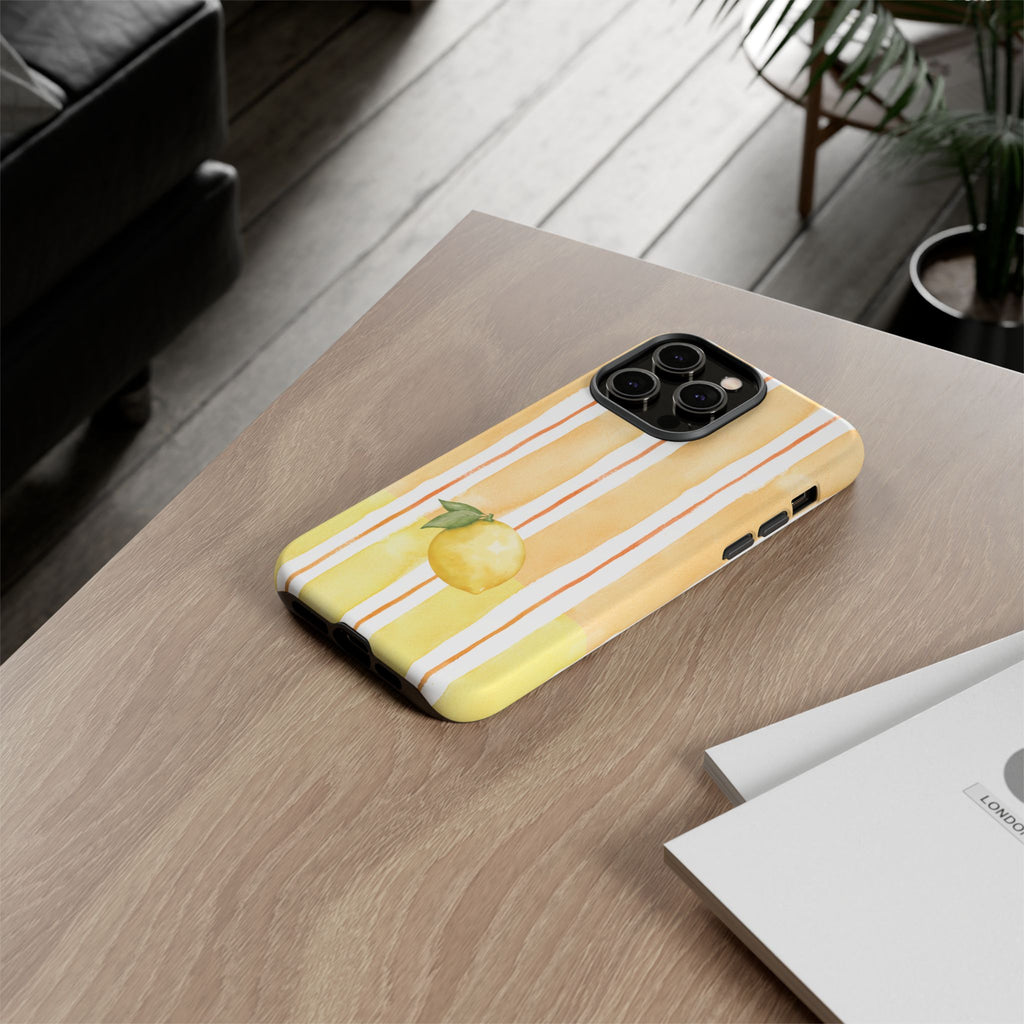 Lemon Orchard Stripes Phone Case