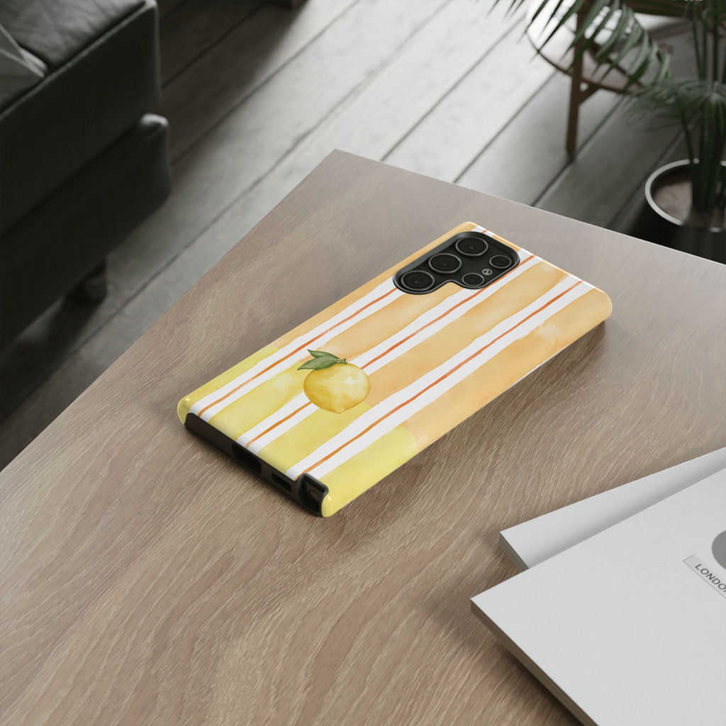 Lemon Orchard Stripes Phone Case