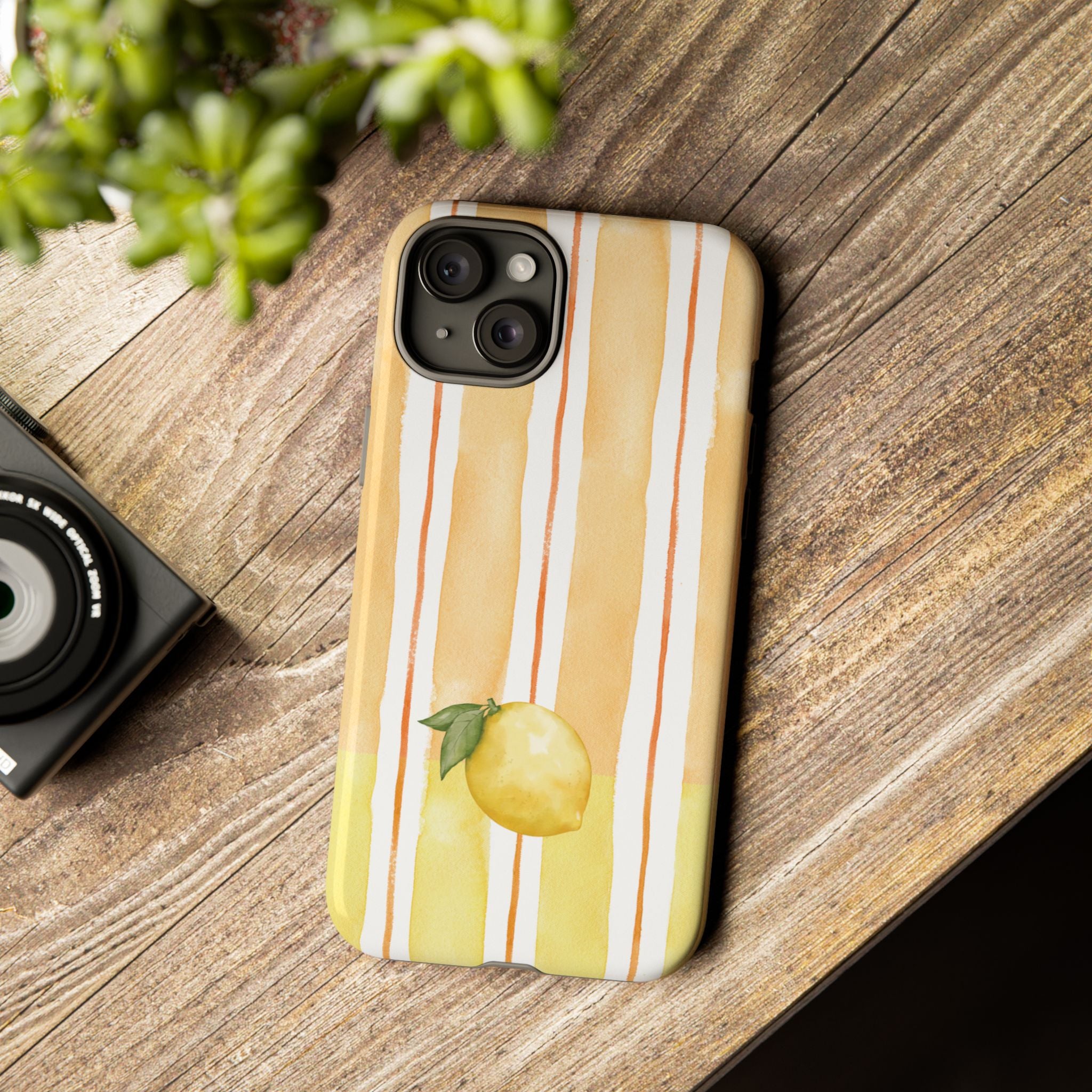 Lemon Orchard Stripes Phone Case