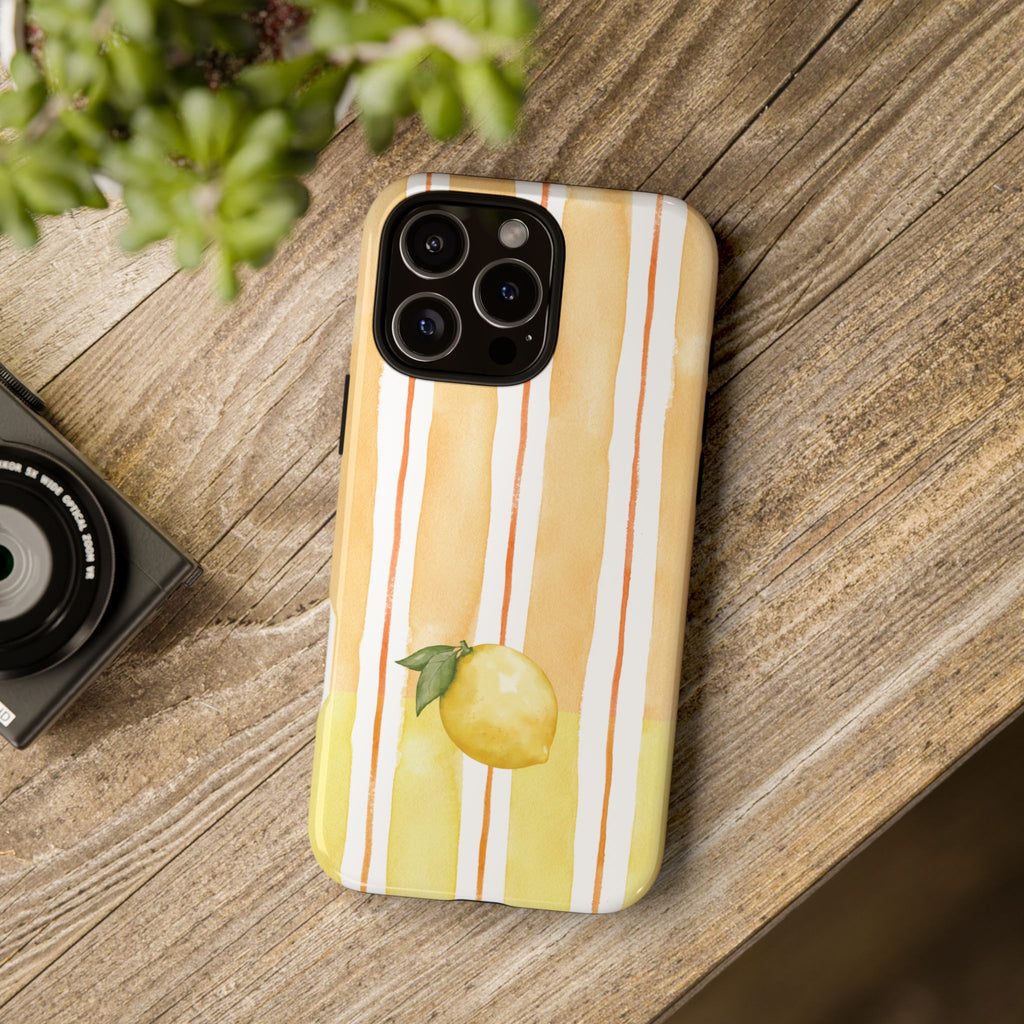 Lemon Orchard Stripes Phone Case