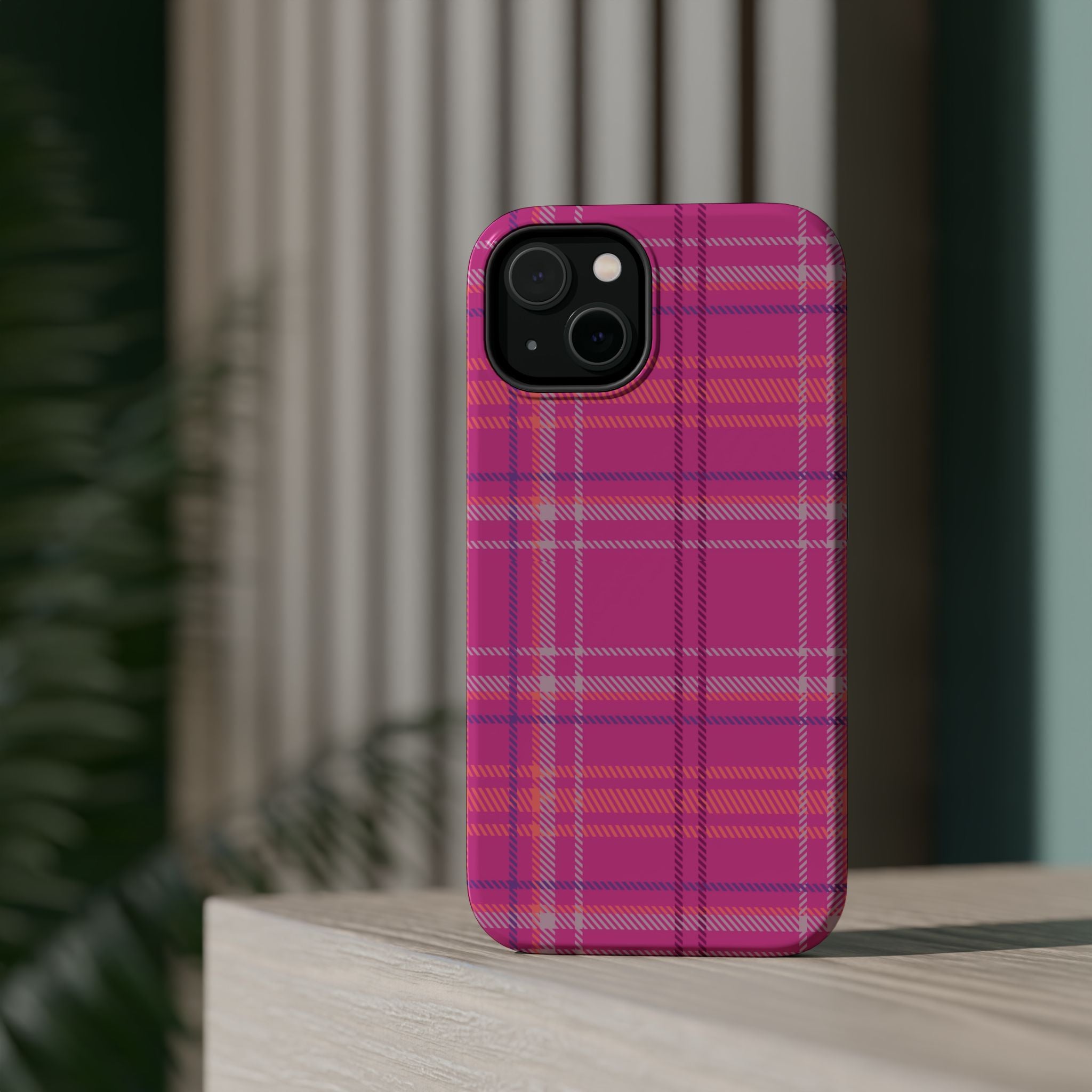 Berry Crush Plaid Magnetic Phone Case