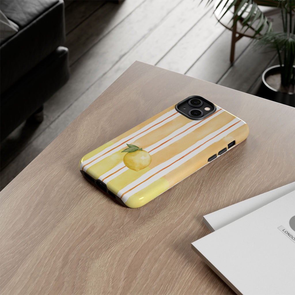Lemon Orchard Stripes Phone Case