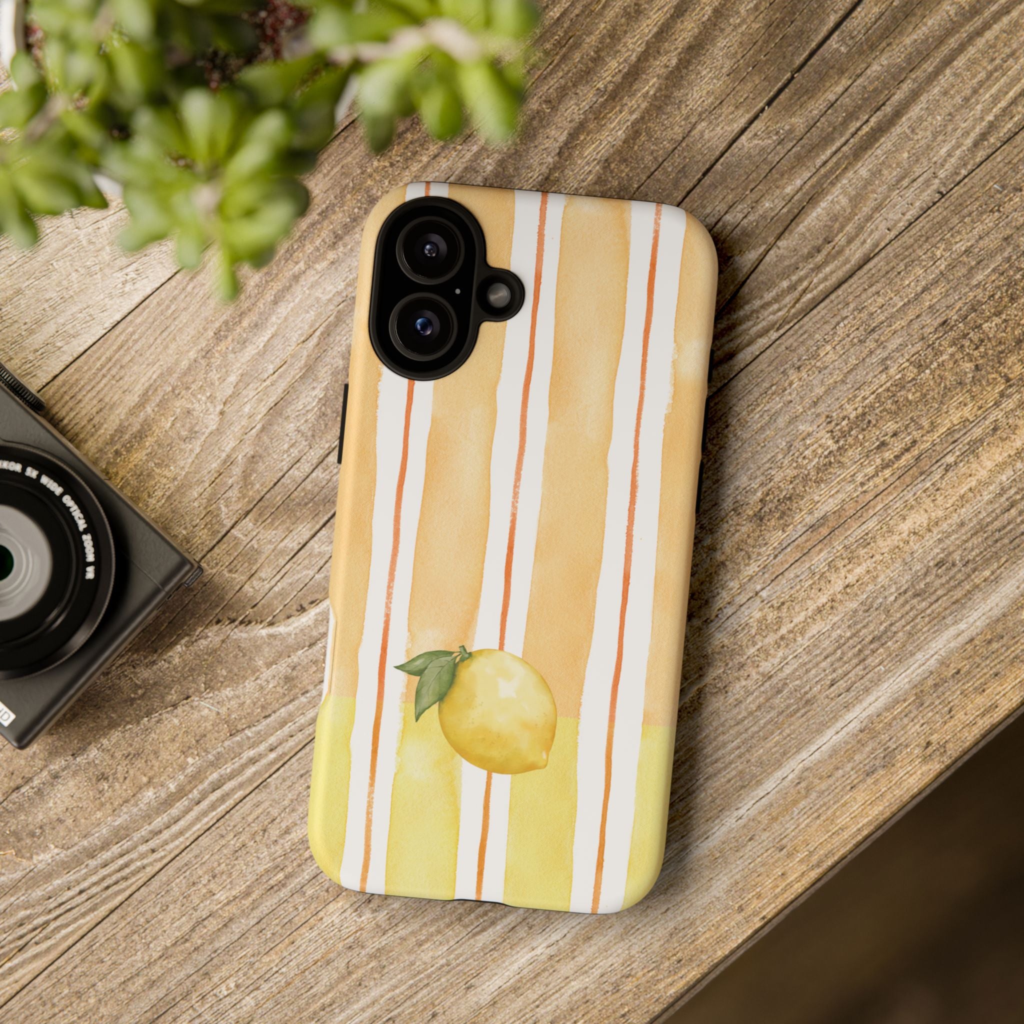 Lemon Orchard Stripes Phone Case