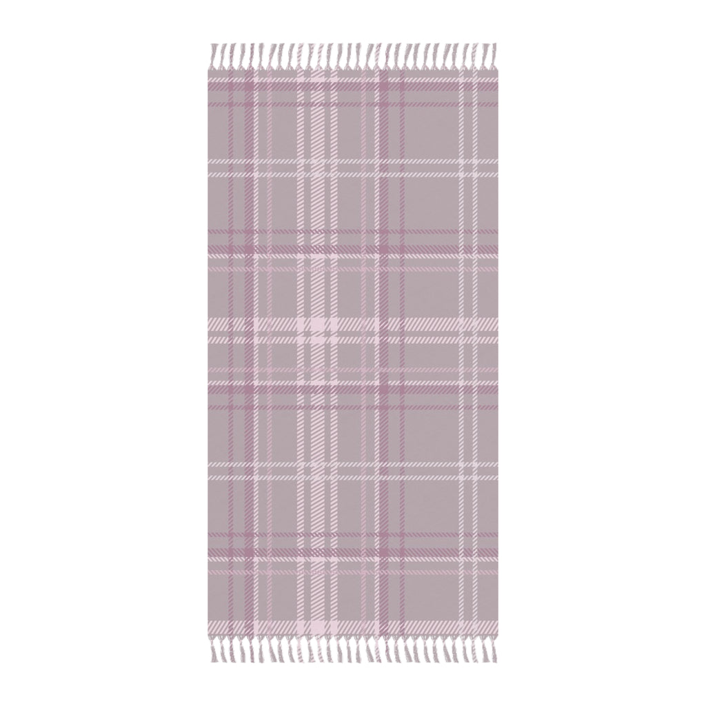 The Plaid Edit Mauve Boho Beach Towel