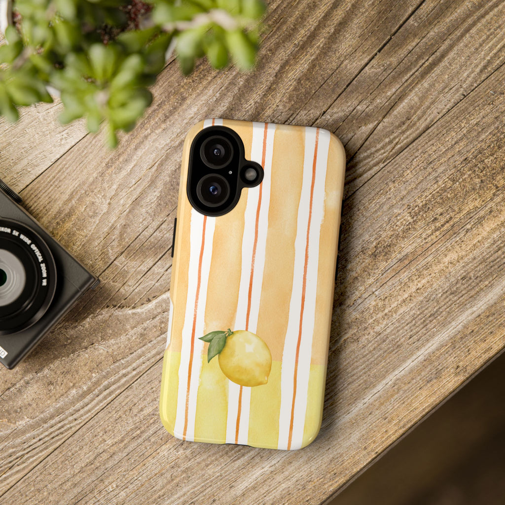 Lemon Orchard Stripes Phone Case