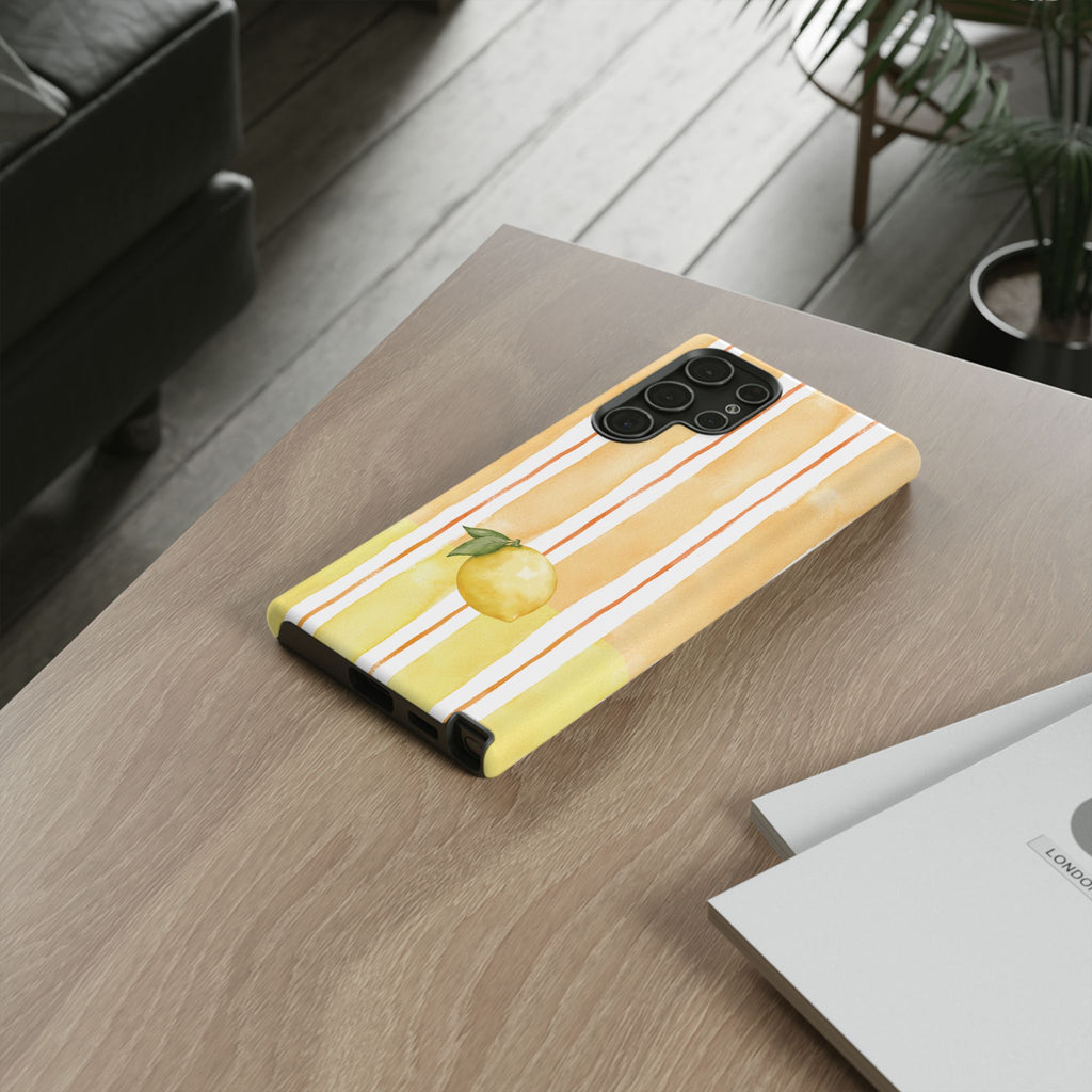 Lemon Orchard Stripes Phone Case