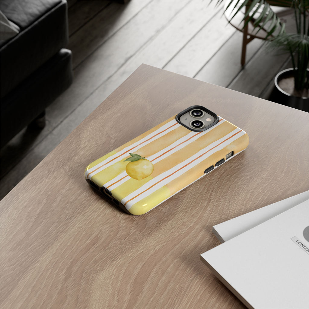 Lemon Orchard Stripes Phone Case