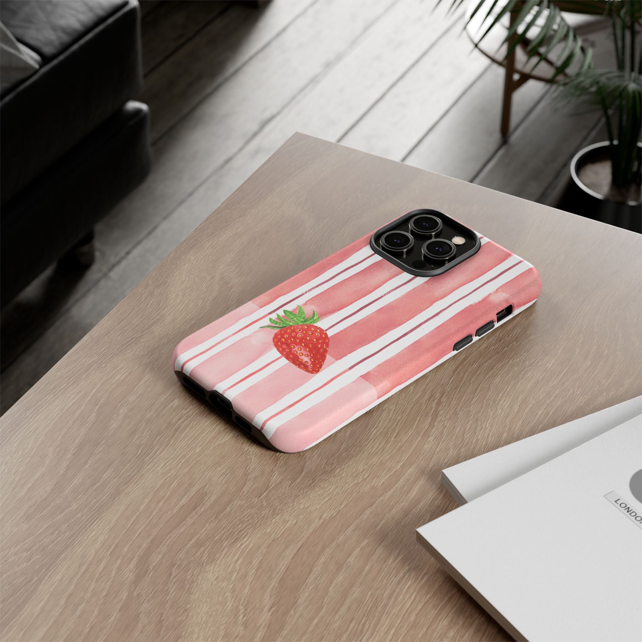 Strawberry Orchard Stripes Phone Case