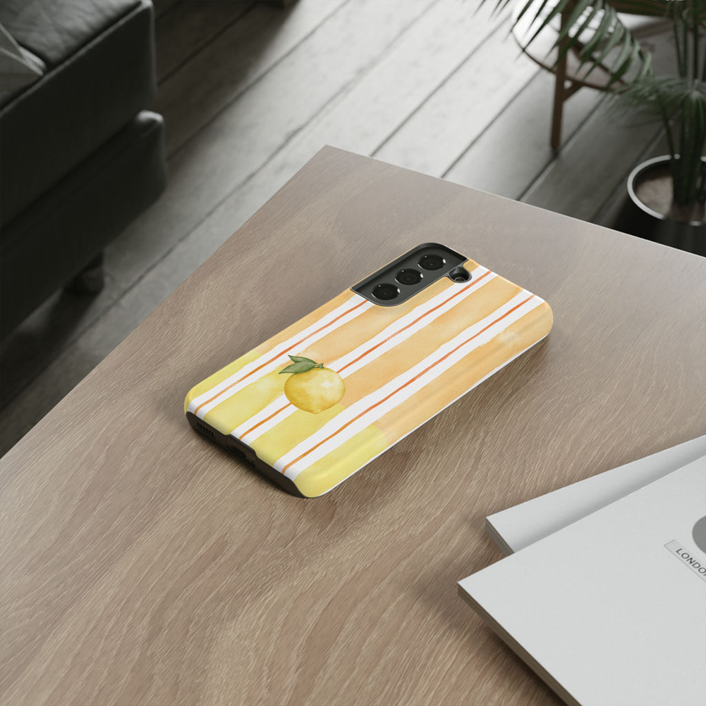 Lemon Orchard Stripes Phone Case