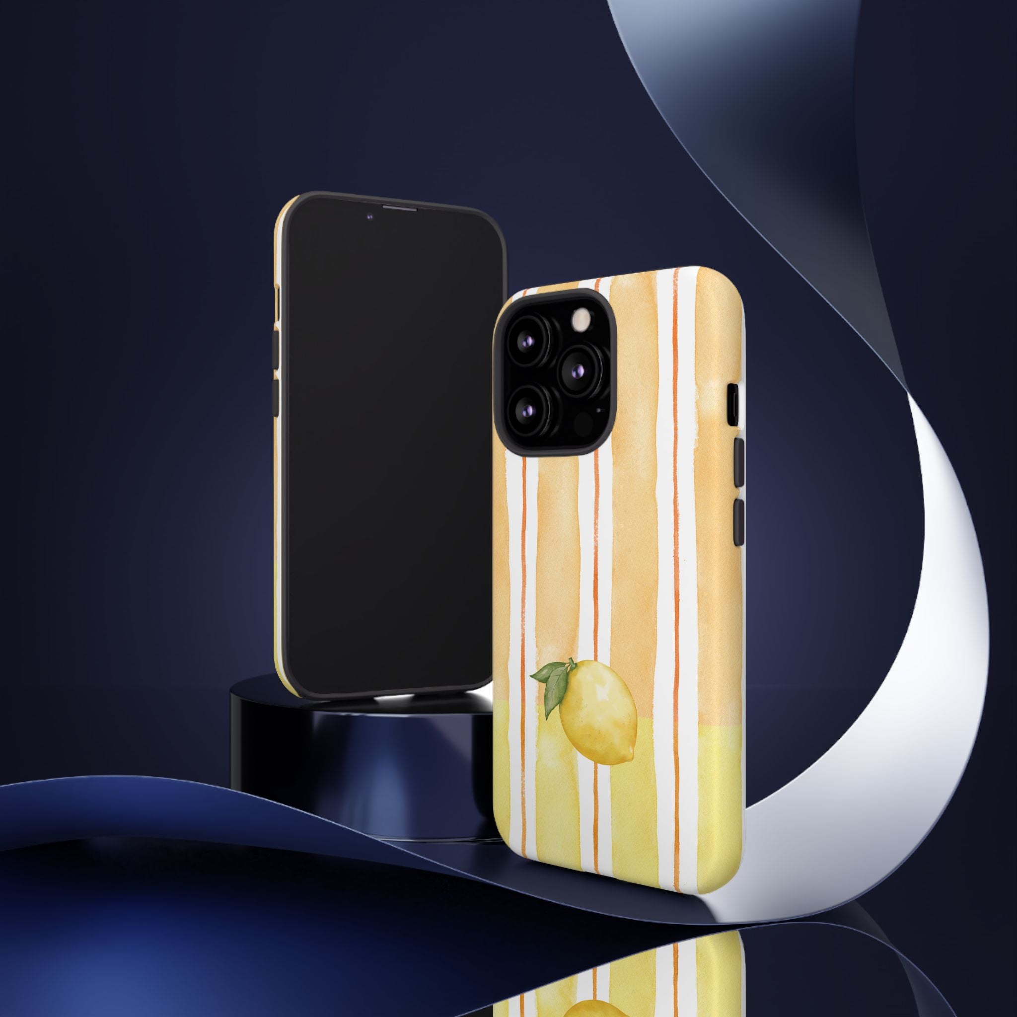 Lemon Orchard Stripes Phone Case