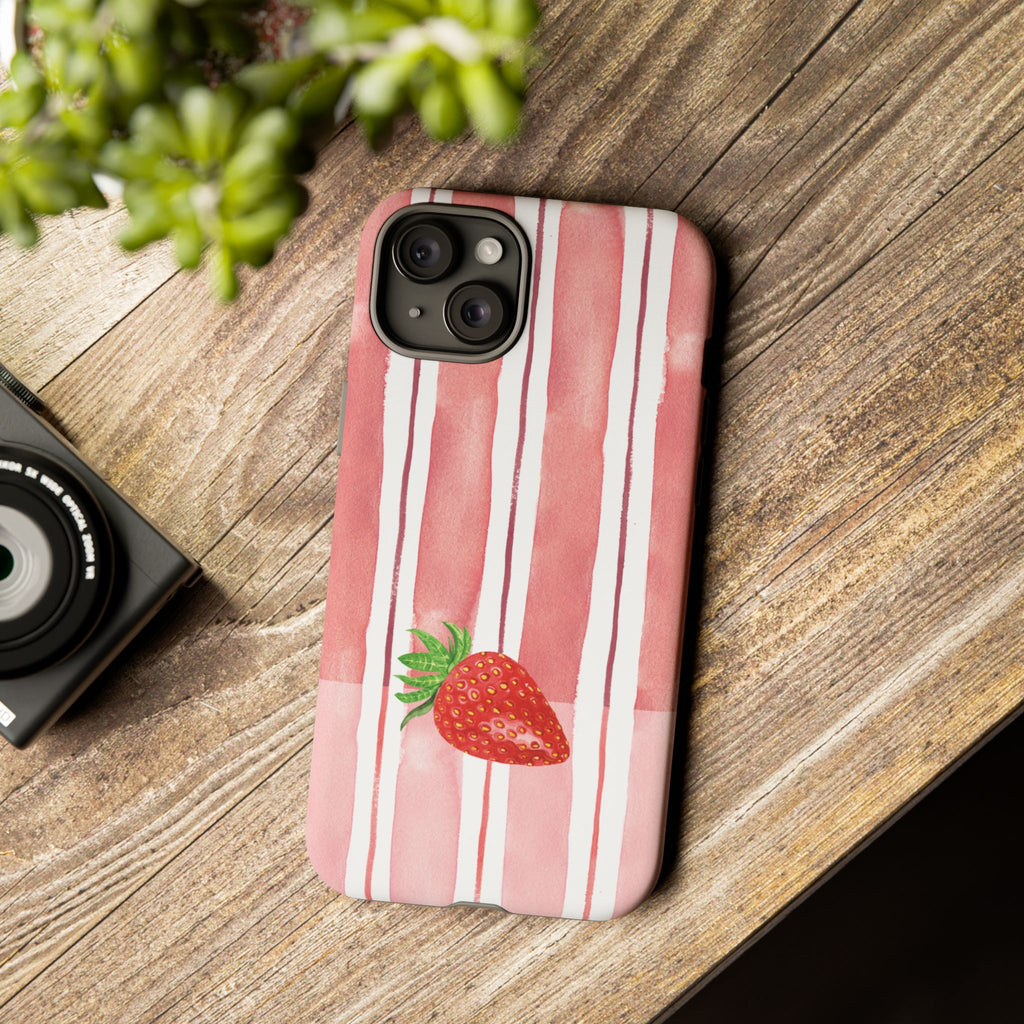 Strawberry Orchard Stripes Phone Case