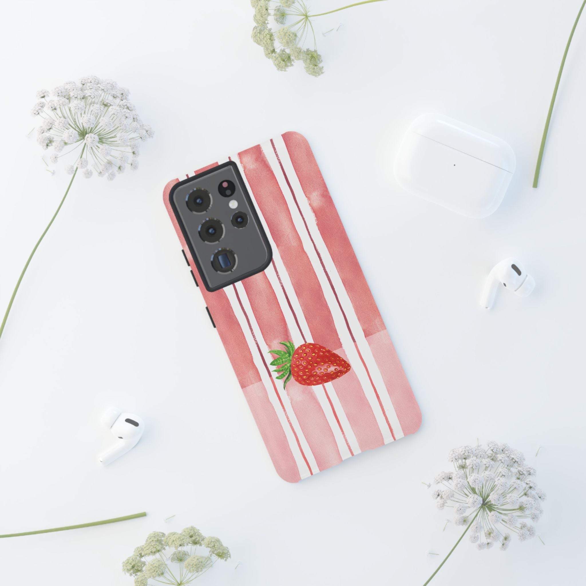 Strawberry Orchard Stripes Phone Case