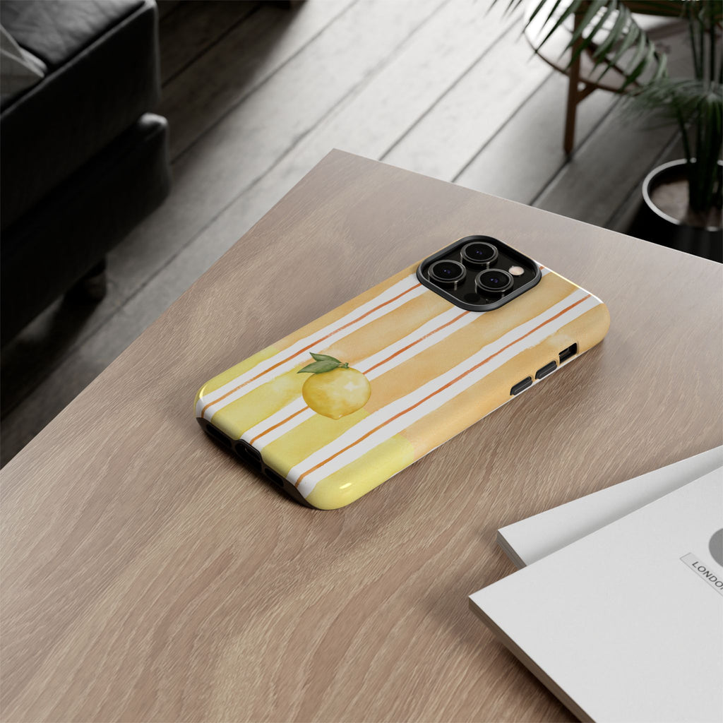 Lemon Orchard Stripes Phone Case
