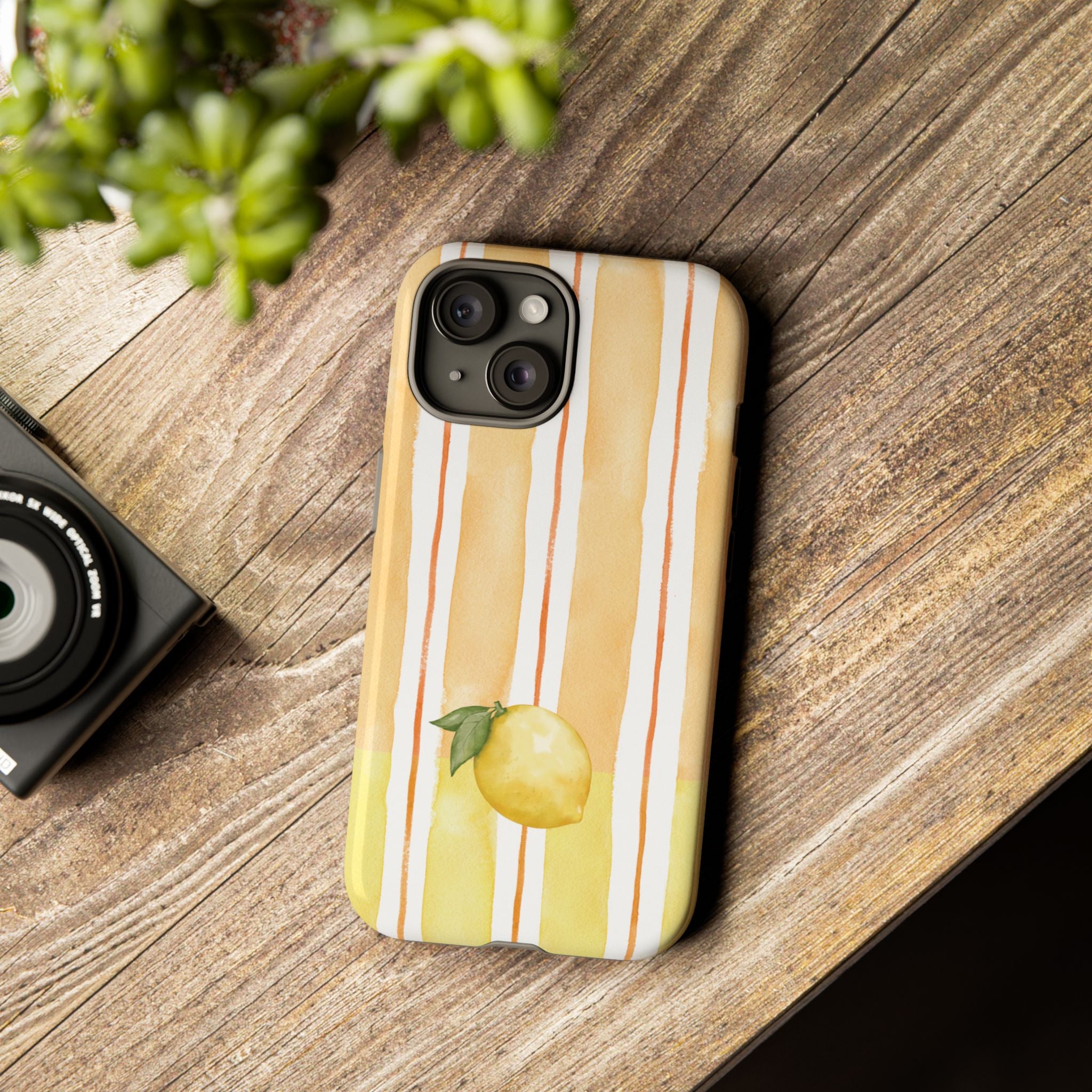 Lemon Orchard Stripes Phone Case