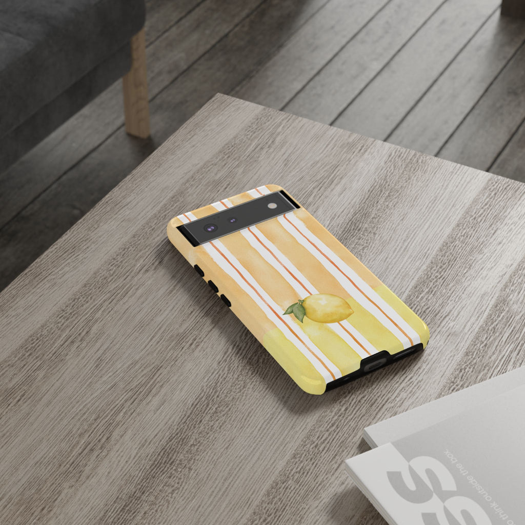 Lemon Orchard Stripes Phone Case