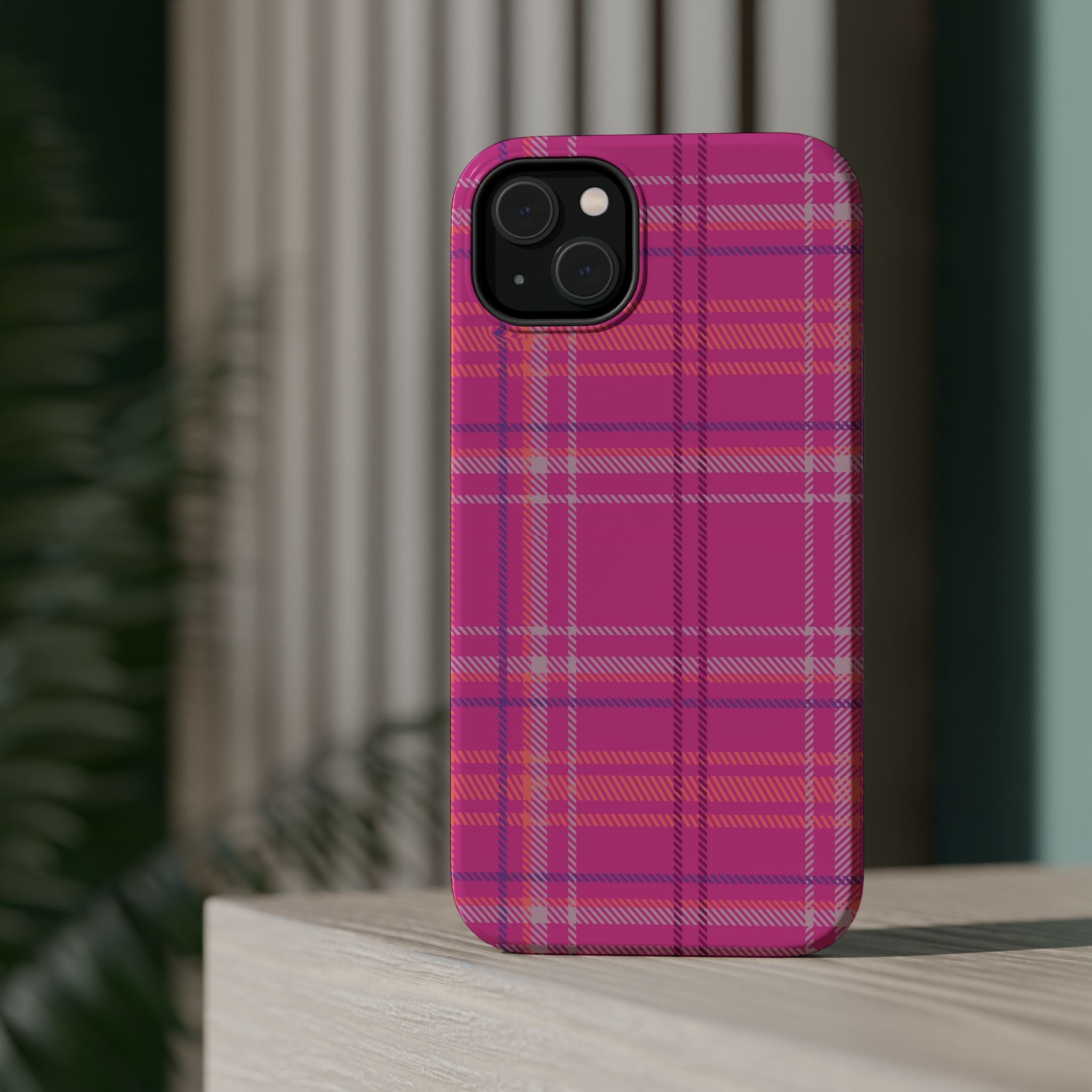 Berry Crush Plaid Magnetic Phone Case