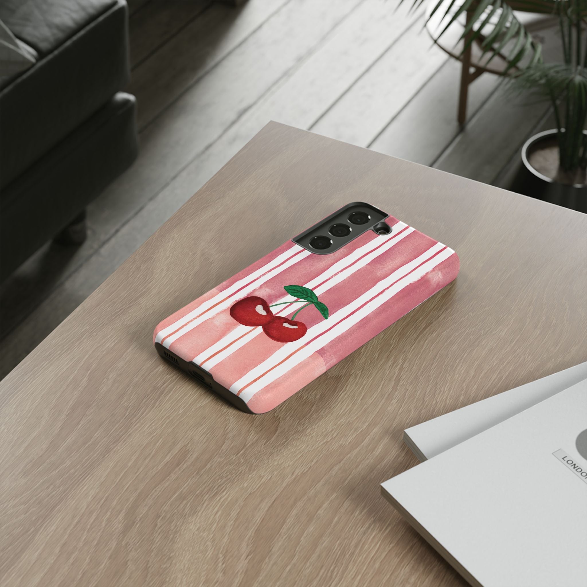 Cherry Orchard Stripes Phone Case