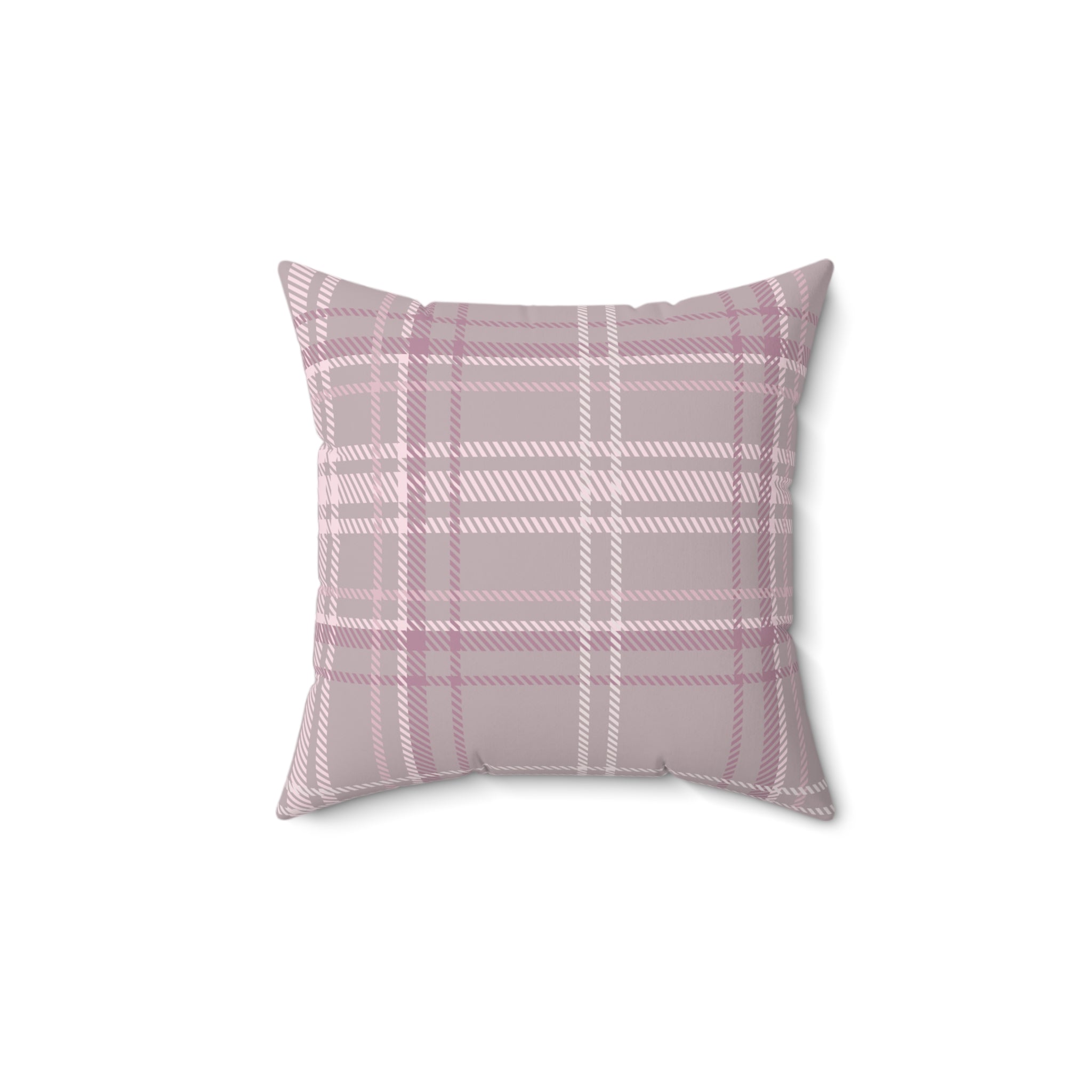 The Plaid Edit Mauve Faux Suede Pillow