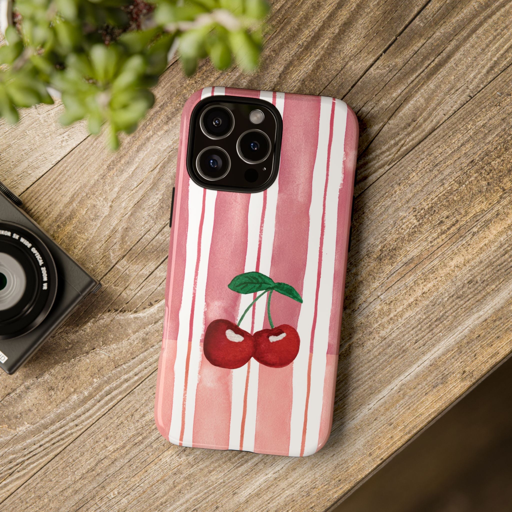 Cherry Orchard Stripes Phone Case