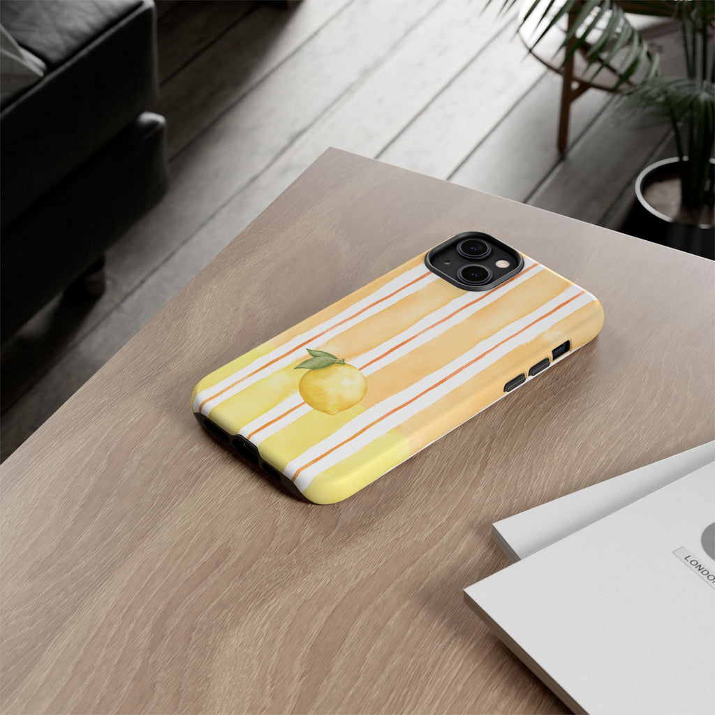 Lemon Orchard Stripes Phone Case