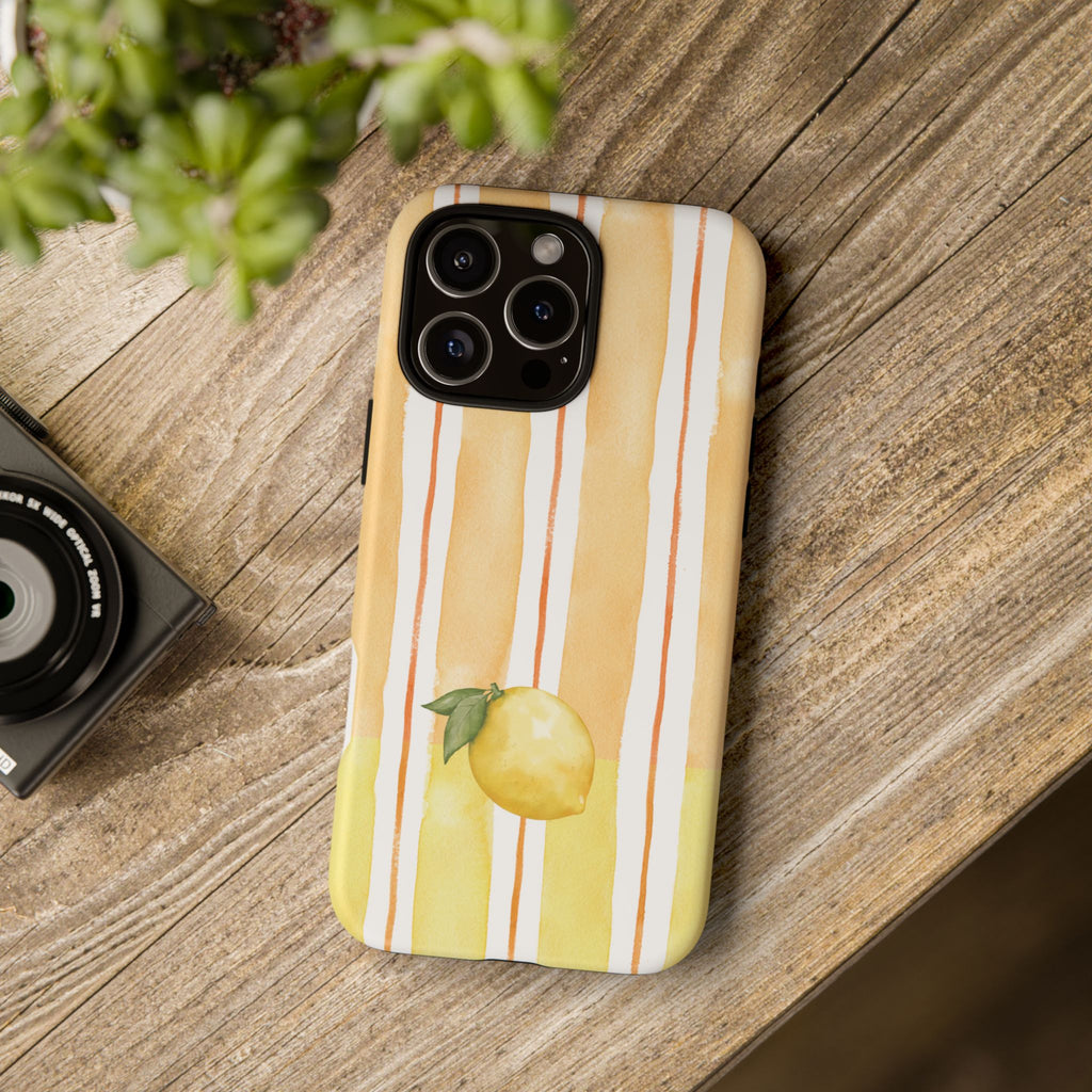 Lemon Orchard Stripes Phone Case