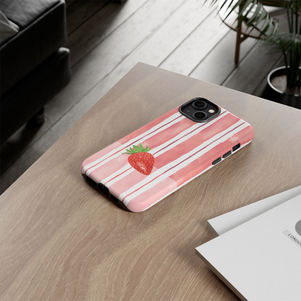 Strawberry Orchard Stripes Phone Case