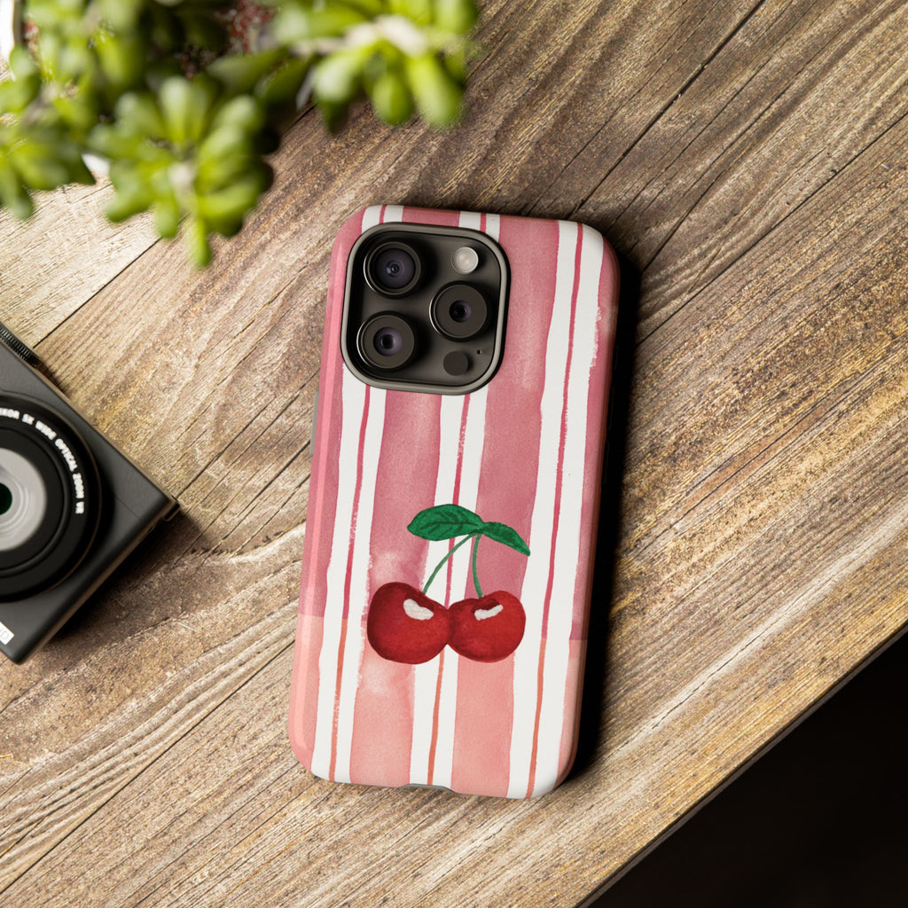 Cherry Orchard Stripes Phone Case