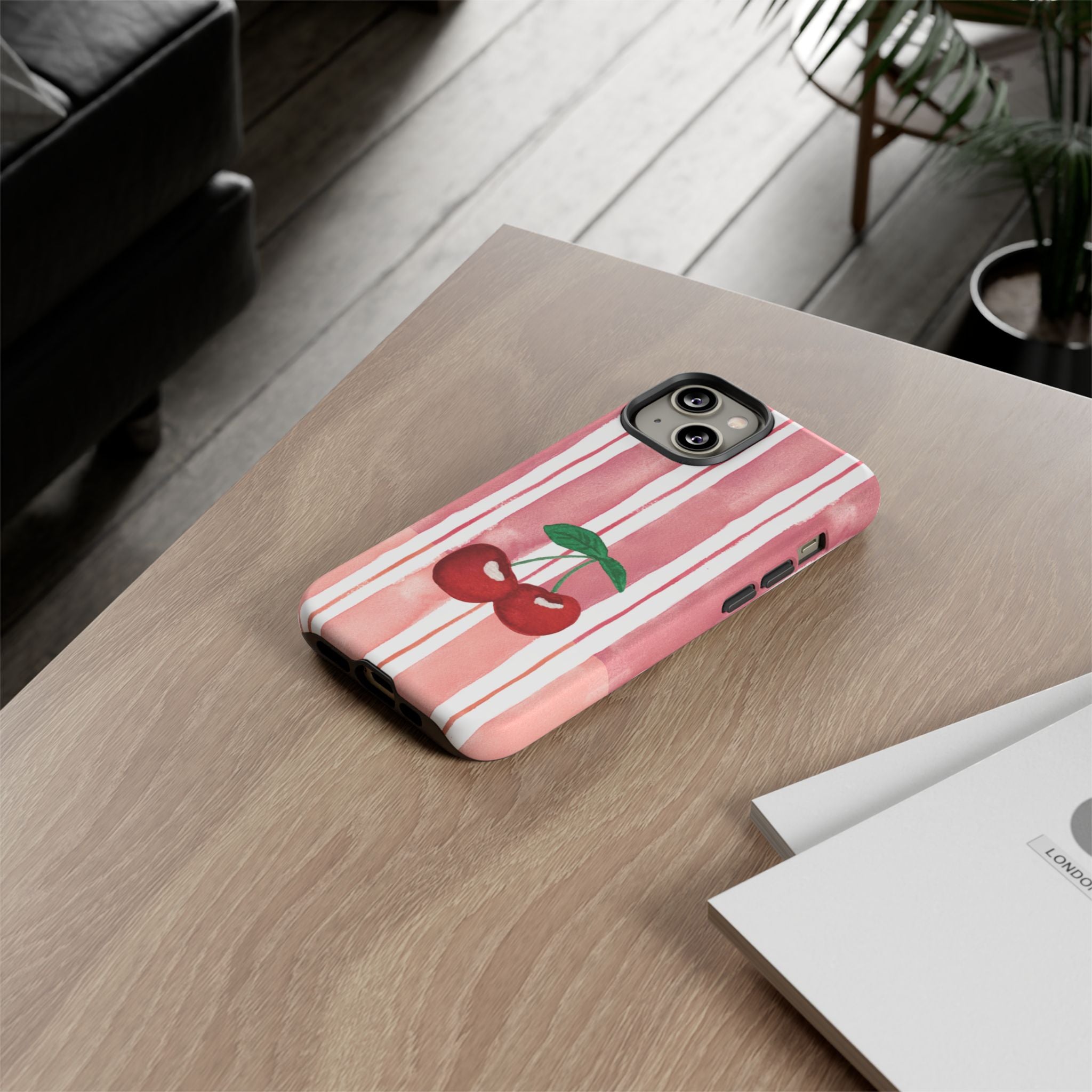 Cherry Orchard Stripes Phone Case