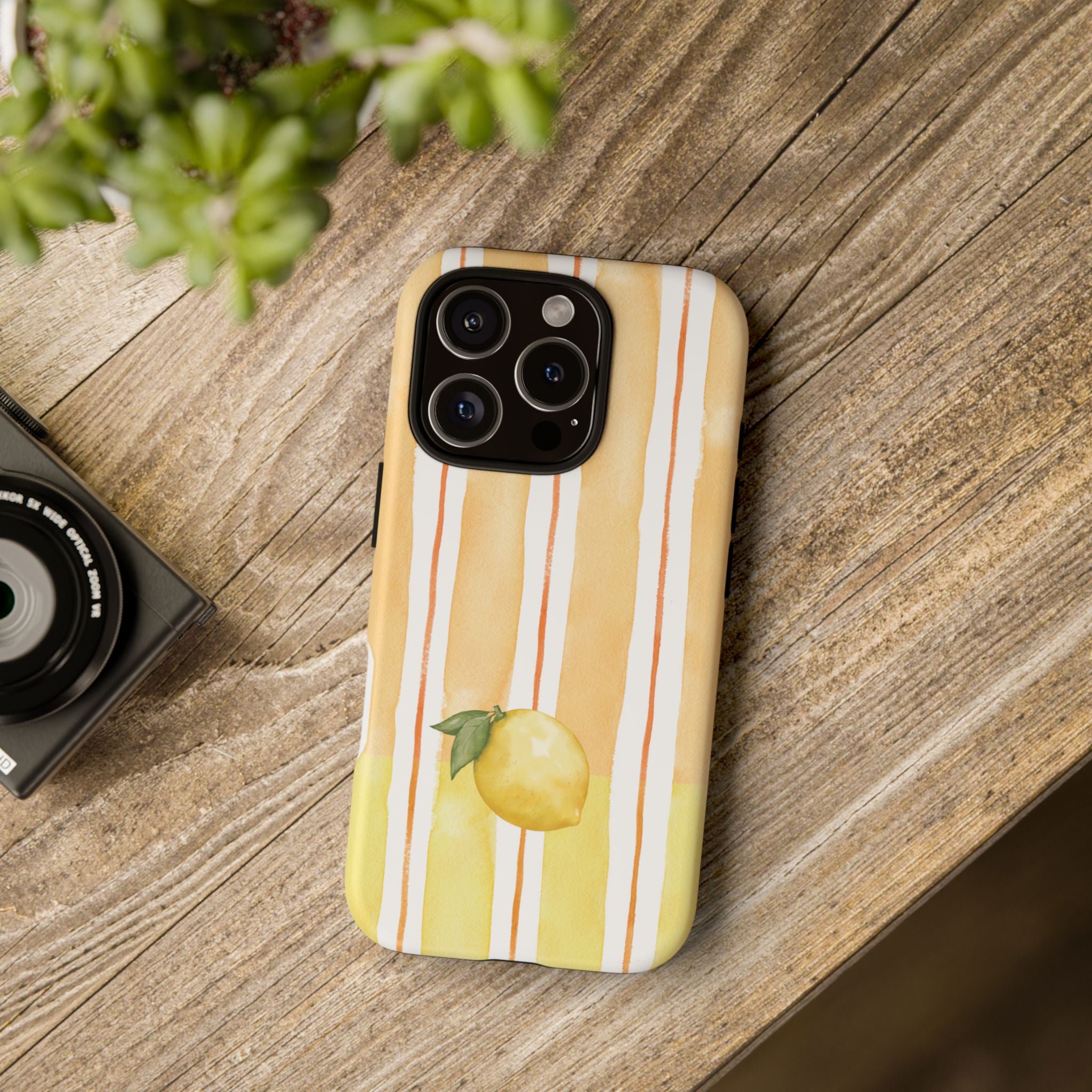 Lemon Orchard Stripes Phone Case