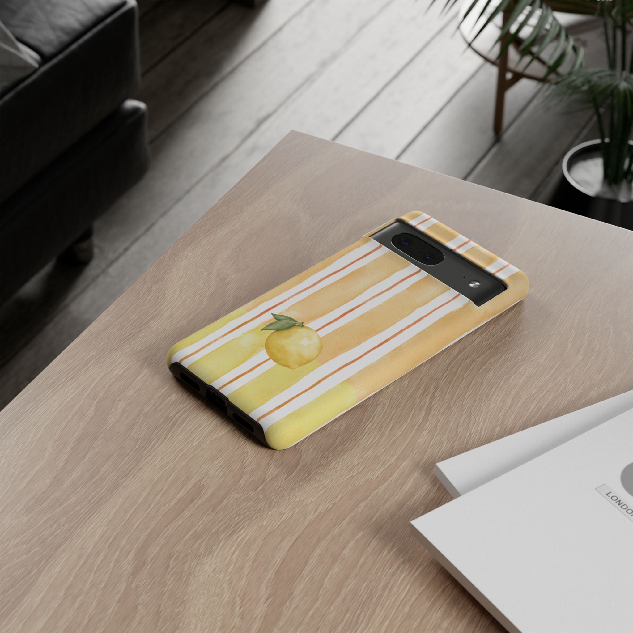 Lemon Orchard Stripes Phone Case