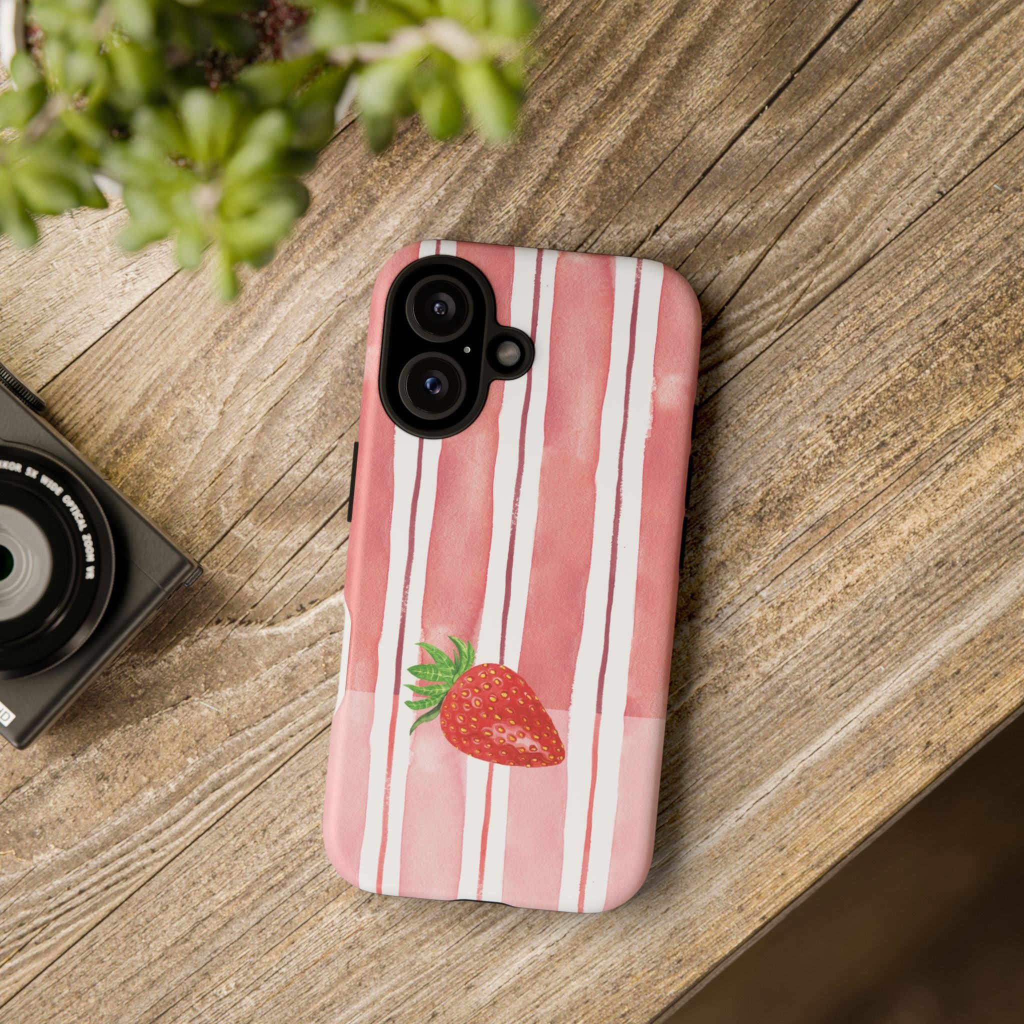 Strawberry Orchard Stripes Phone Case