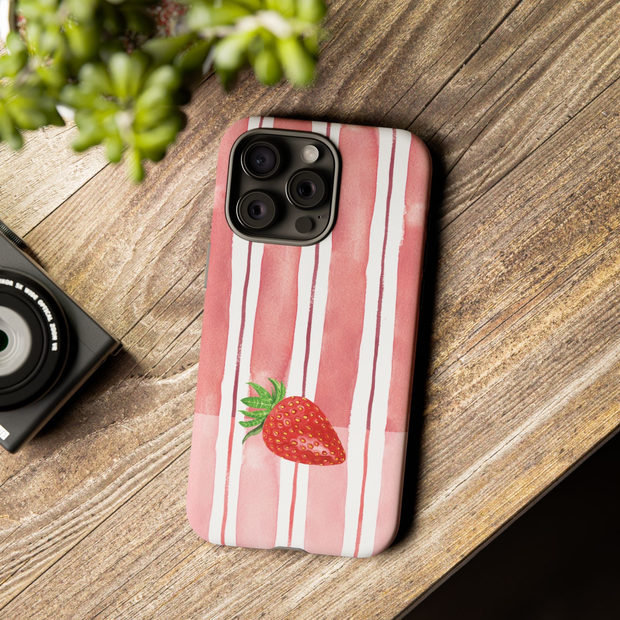 Strawberry Orchard Stripes Phone Case