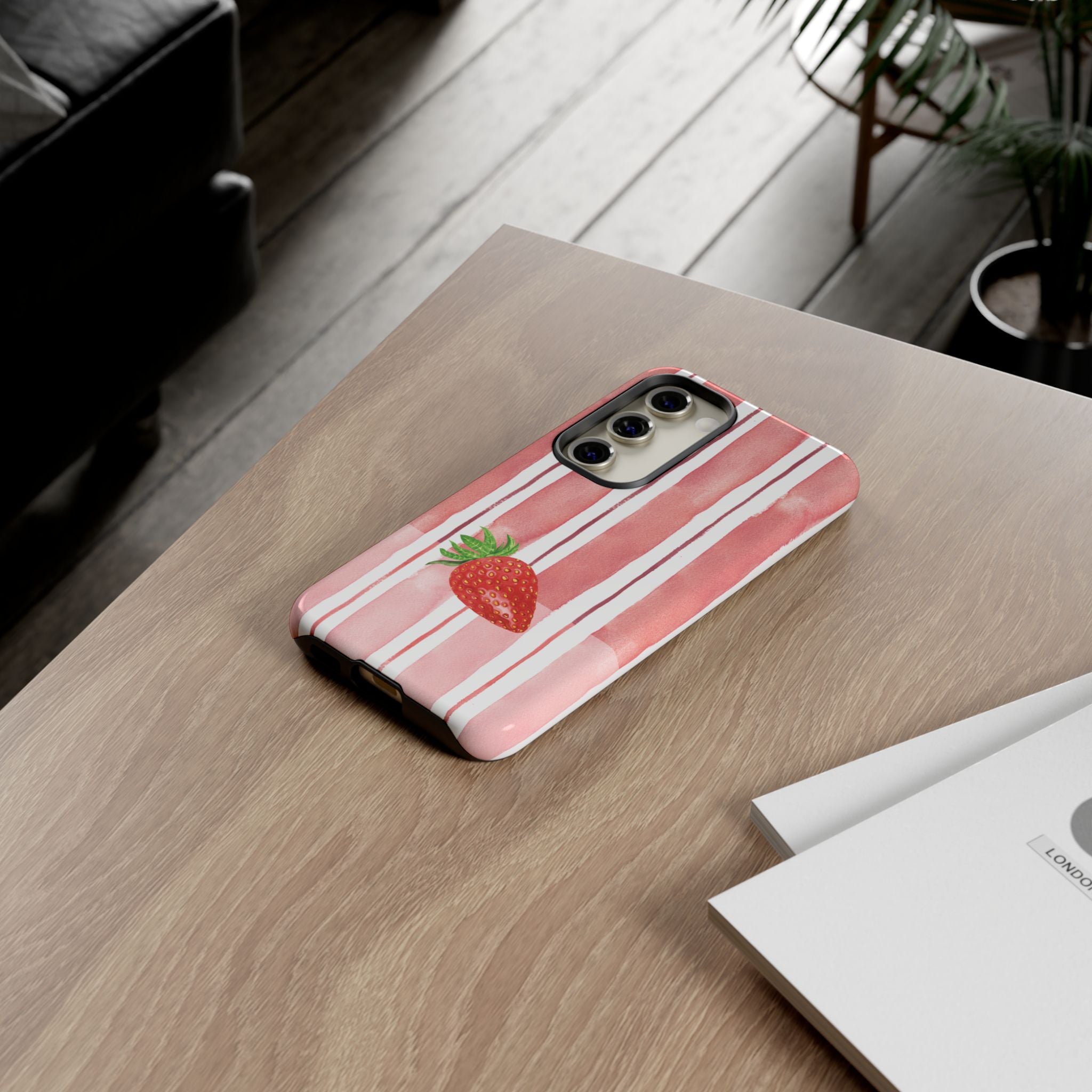 Strawberry Orchard Stripes Phone Case