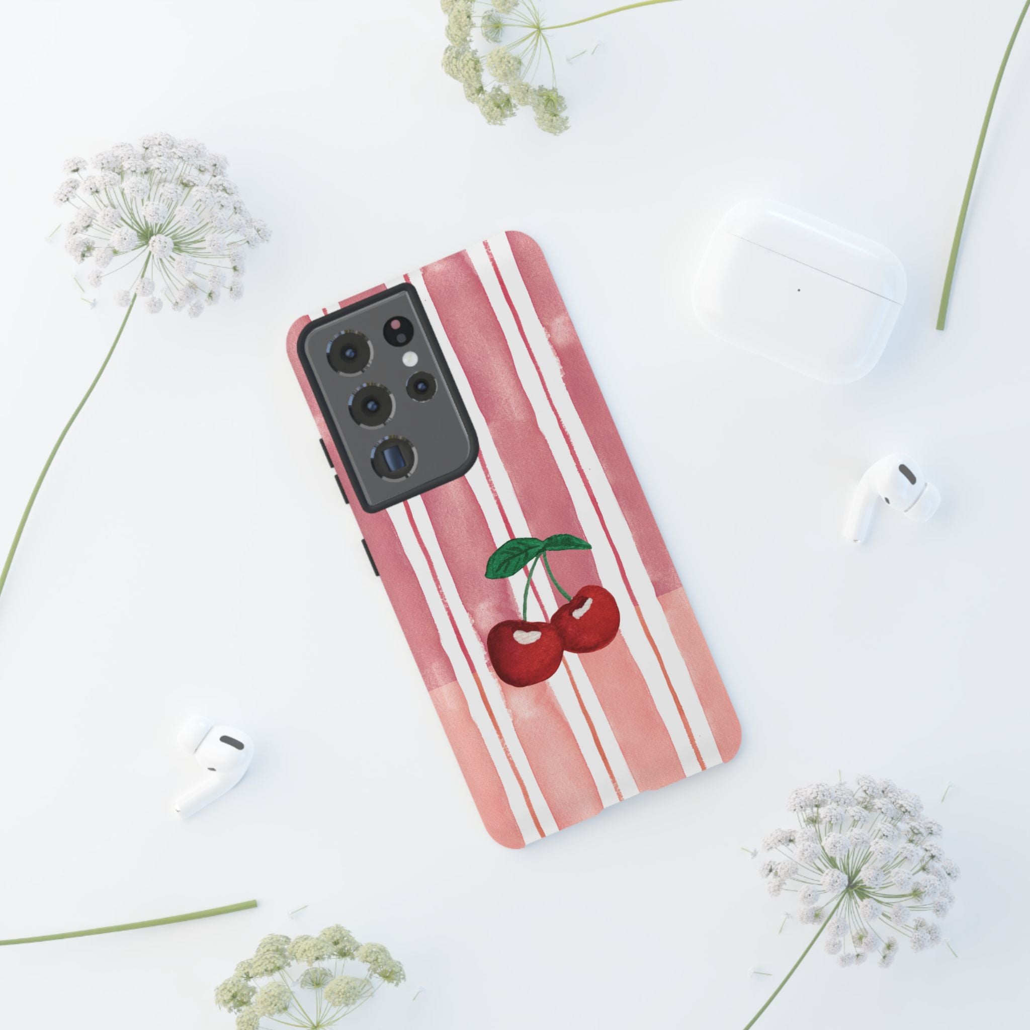 Cherry Orchard Stripes Phone Case